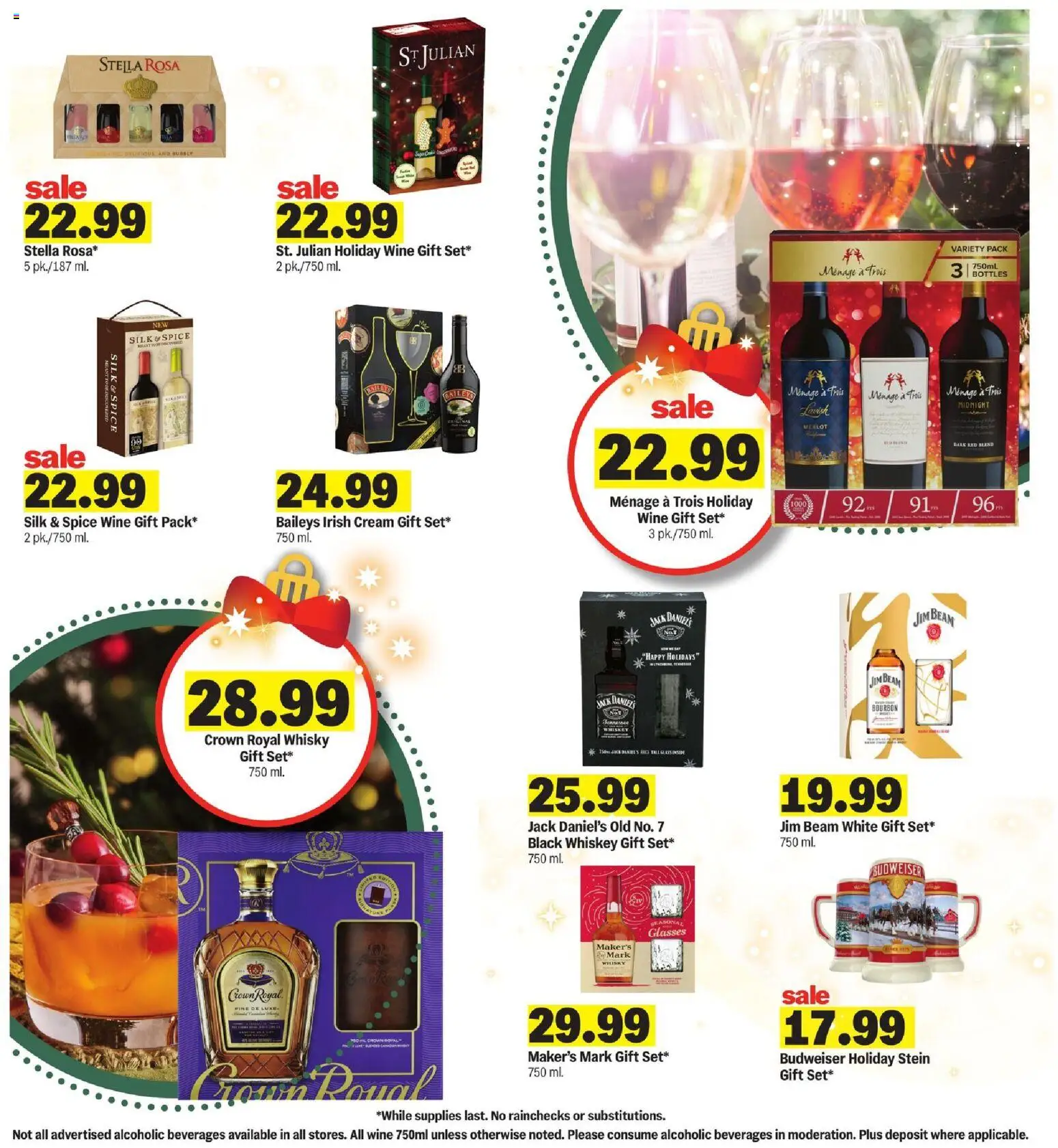 Meijer Weekly Ad - valid from 19.11.2025 | Page: 28 | Products: Wine, Bourbon, Cream, Glasses