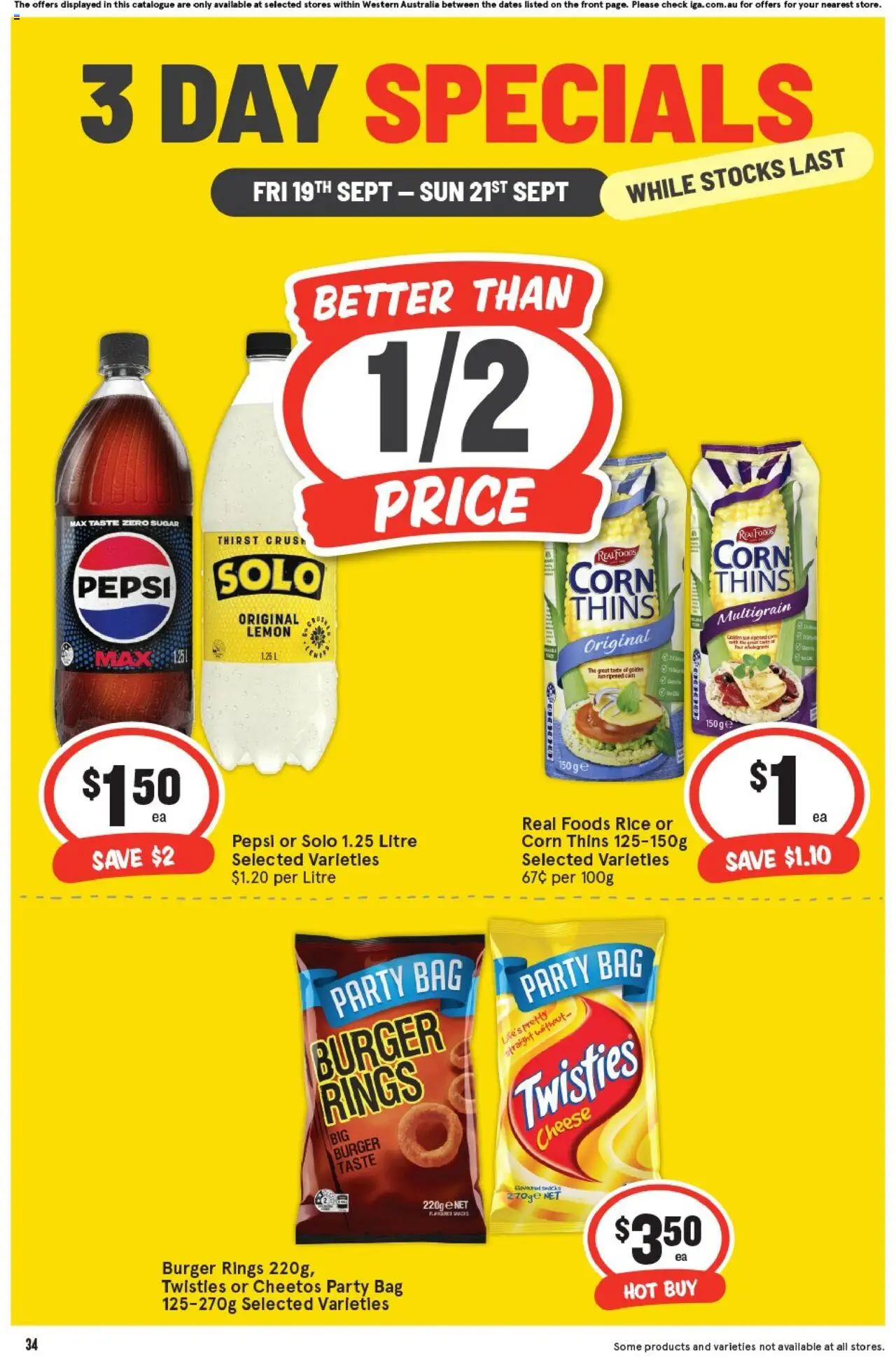 IGA catalogue - valid from 19.09.2025 | Page: 2 | Products: Cheese, Pepsi, Sugar, Bag