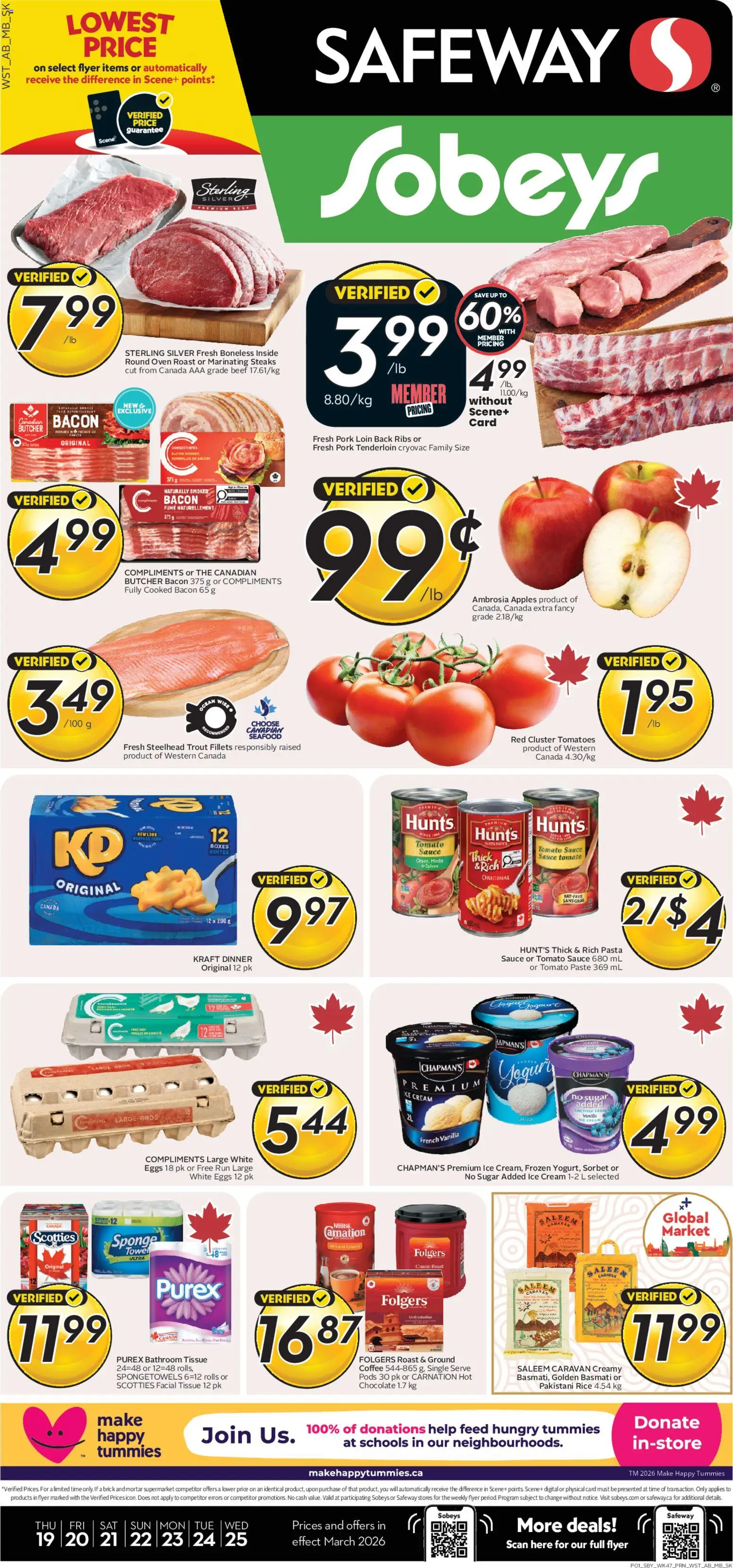 Safeway flyer valid from 19.03.2026 | Page: 1 | Products: Oven, Eggs, Apples, Tomatoes