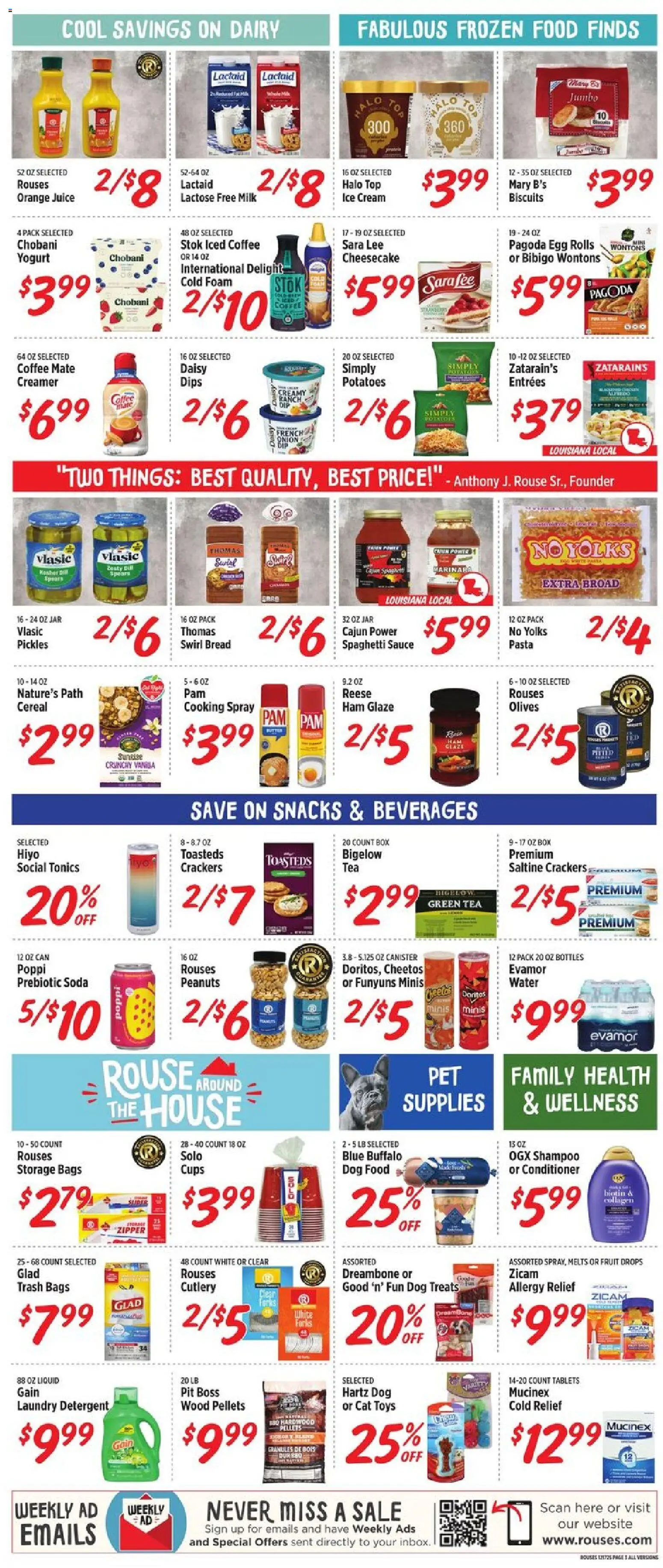 Rouses Weekly Ad - MS - valid from 17.12.2025 | Page: 8 | Products: Ham, Detergent, Pasta, Ice cream