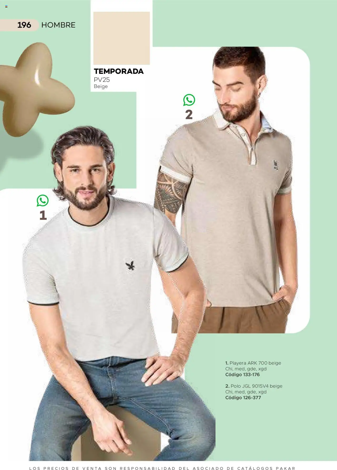 Nuevas ofertas de SC Pakar válidas en toda la República Mexicana desde el 31.01.2025. ¡Encuentra las mejores ofertas en SC Pakar catálogo Ropa! | Página: 196 | Productos: Playera