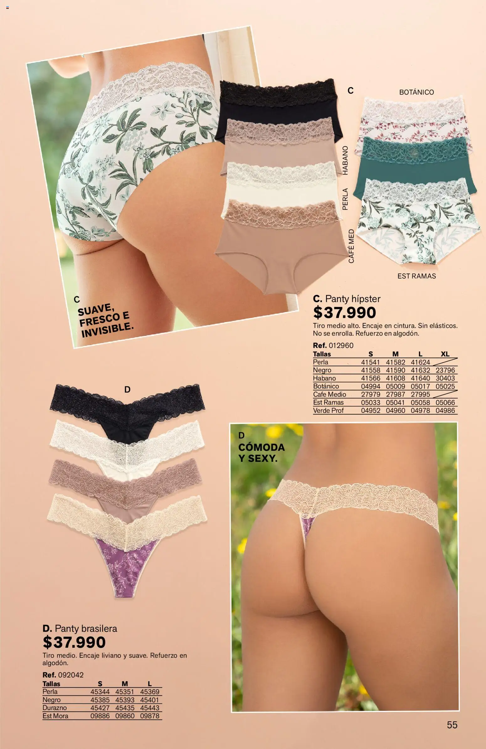 Leonisa revista - valida desde el 03.04.2026 | Página: 55 | Productos: Mora, Cómoda, Durazno, Café