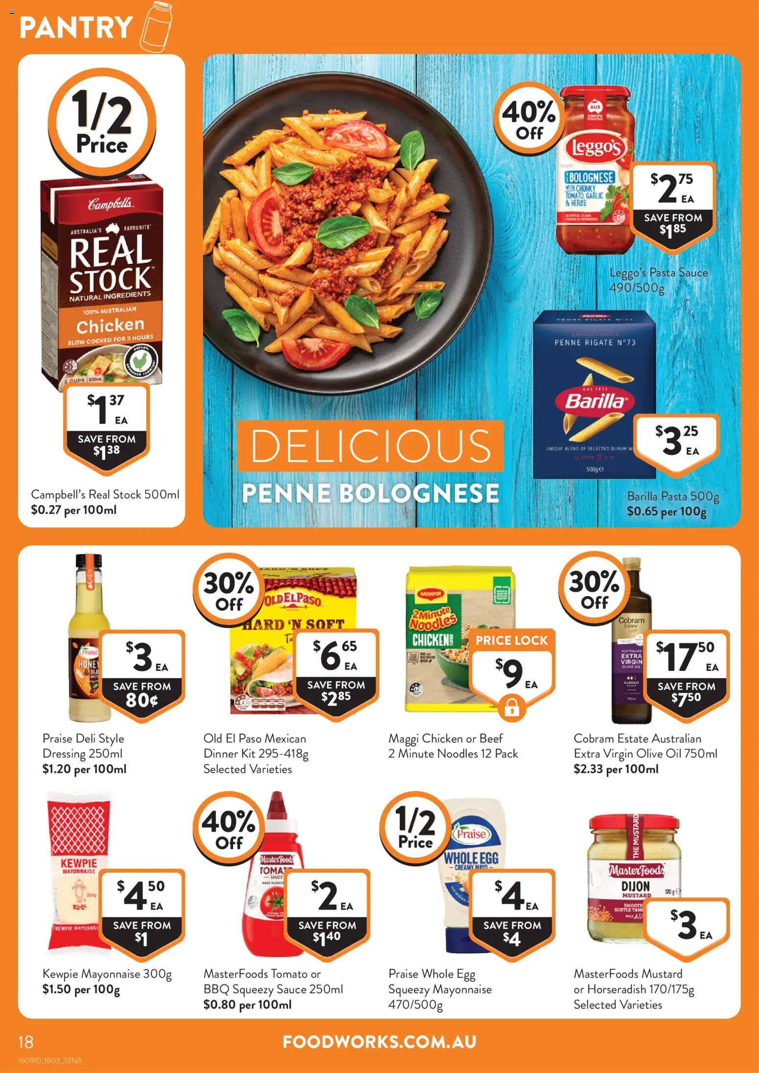 Foodworks catalogue - valid from 18.03.2026 | Page: 18 | Products: Cups, Oil, Pasta, Olive oil