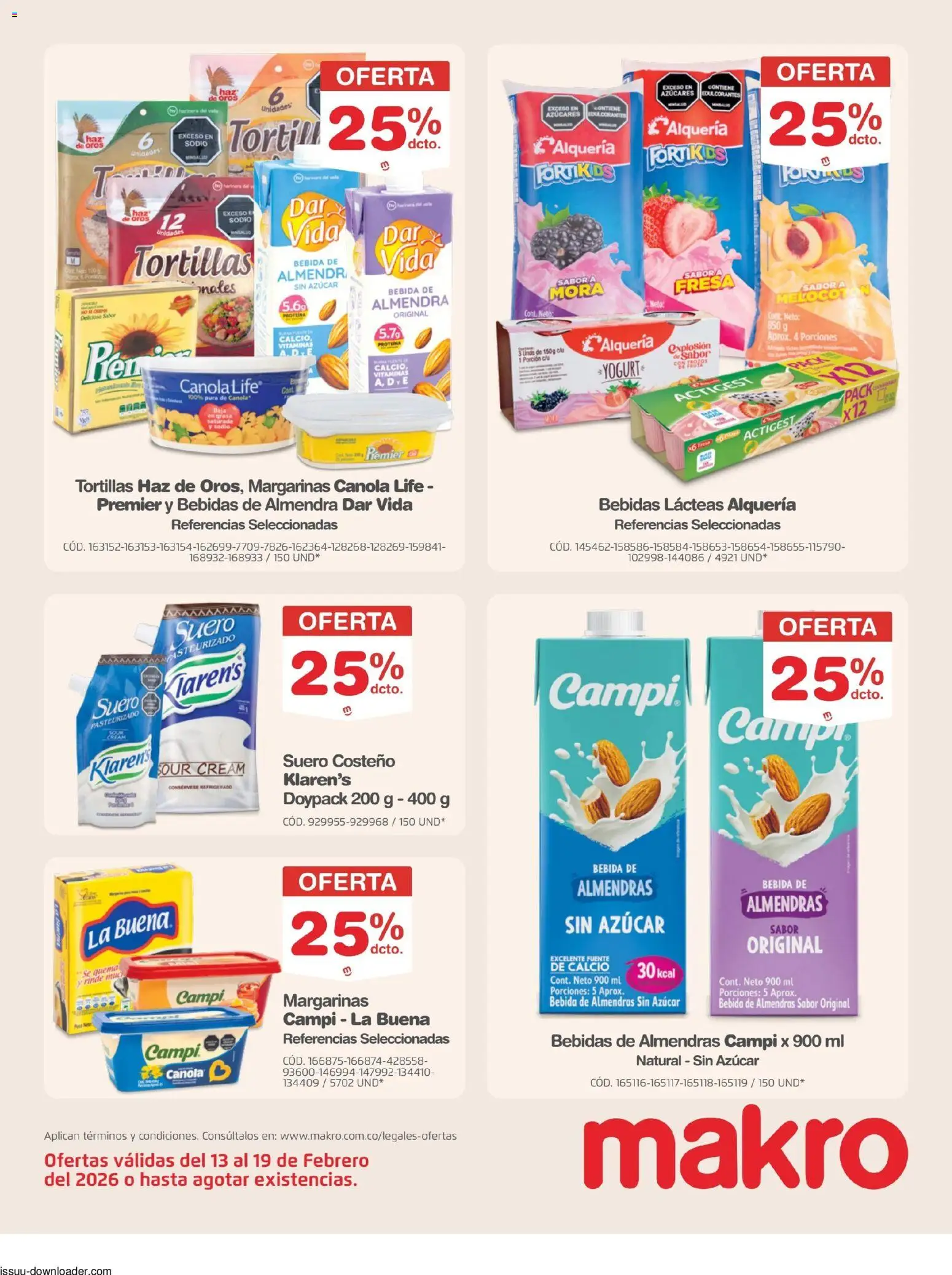 Makro revista - valida desde el 13.02.2026 | Página: 12 | Productos: Azucar, Suero costeño, Vitaminas, Yogurt