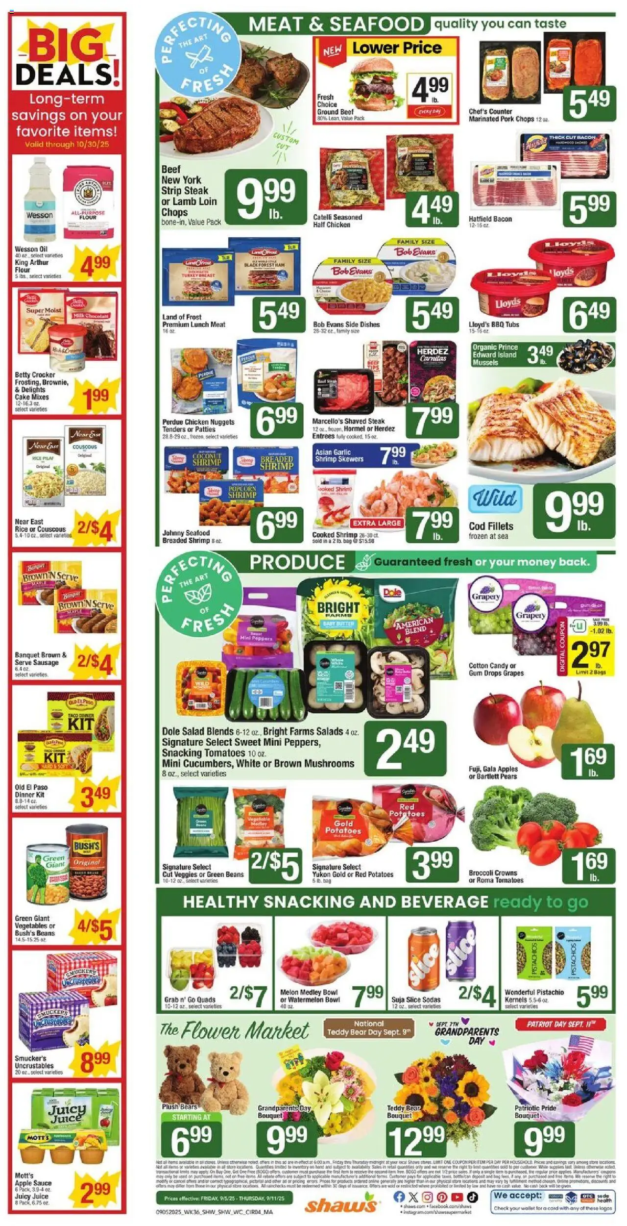 Shaw's Weekly Ad - valid from 05.09.2025 | Page: 4 | Products: Salad, Potatoes, Wallet, Watermelon