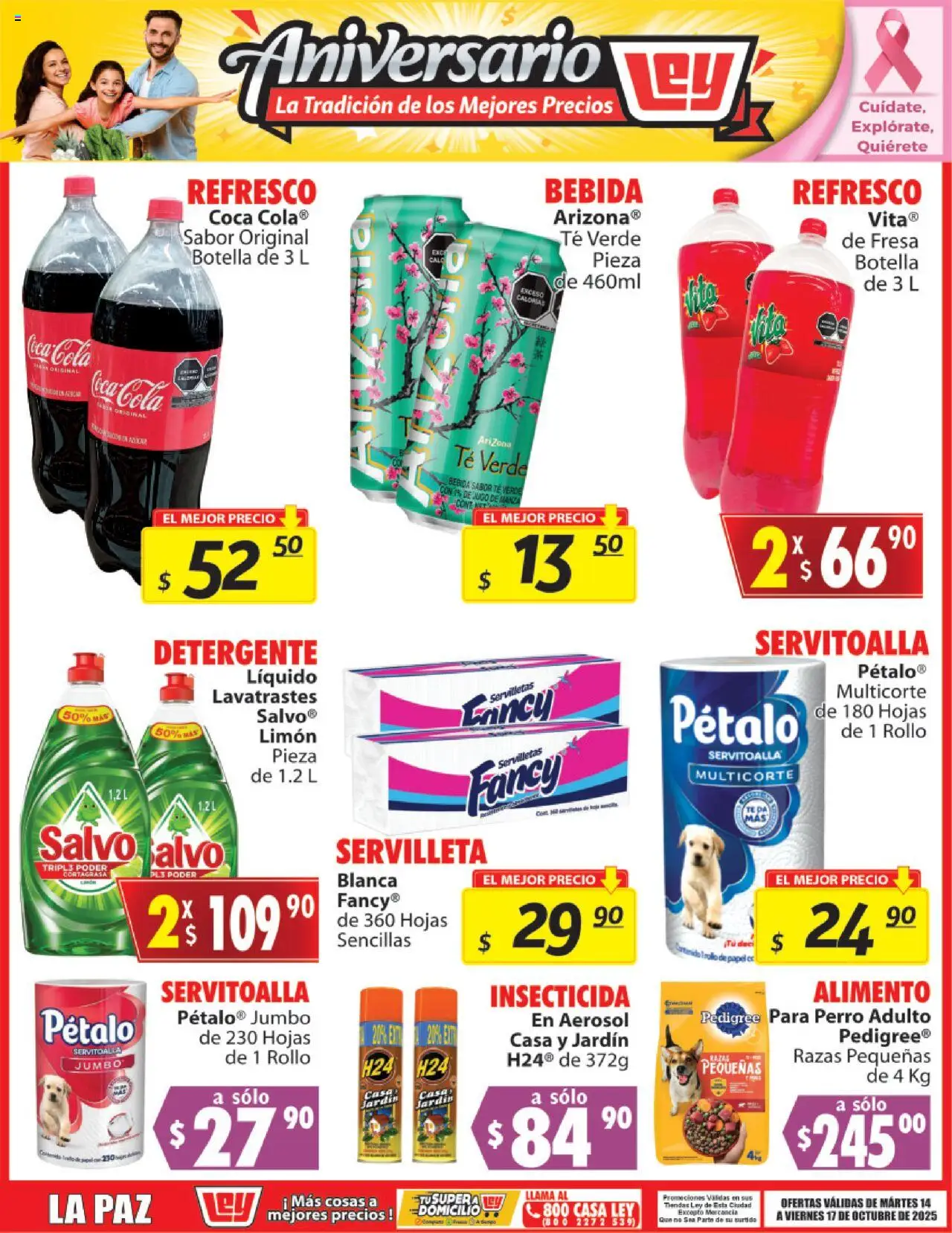 Nuevas ofertas de Casa Ley válidas en toda la República Mexicana desde el 14.10.2025. ¡Encuentra las mejores ofertas en Casa Ley - Folleto Autoservicio! | Página: 4 | Productos: Detergente, Refresco, Limón, Botella