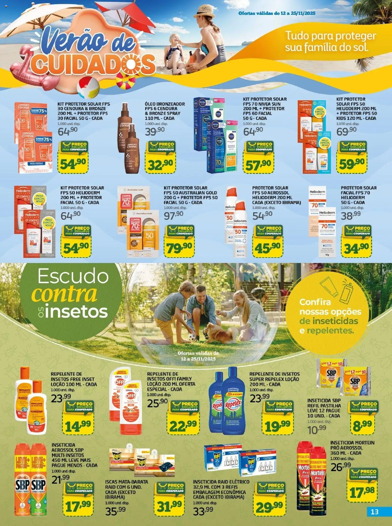 Cooper Folheto - válido de 12.11.2025 | Página: 13 | Produtos: Bronzeador, Protetor solar, Cenoura, Repelente