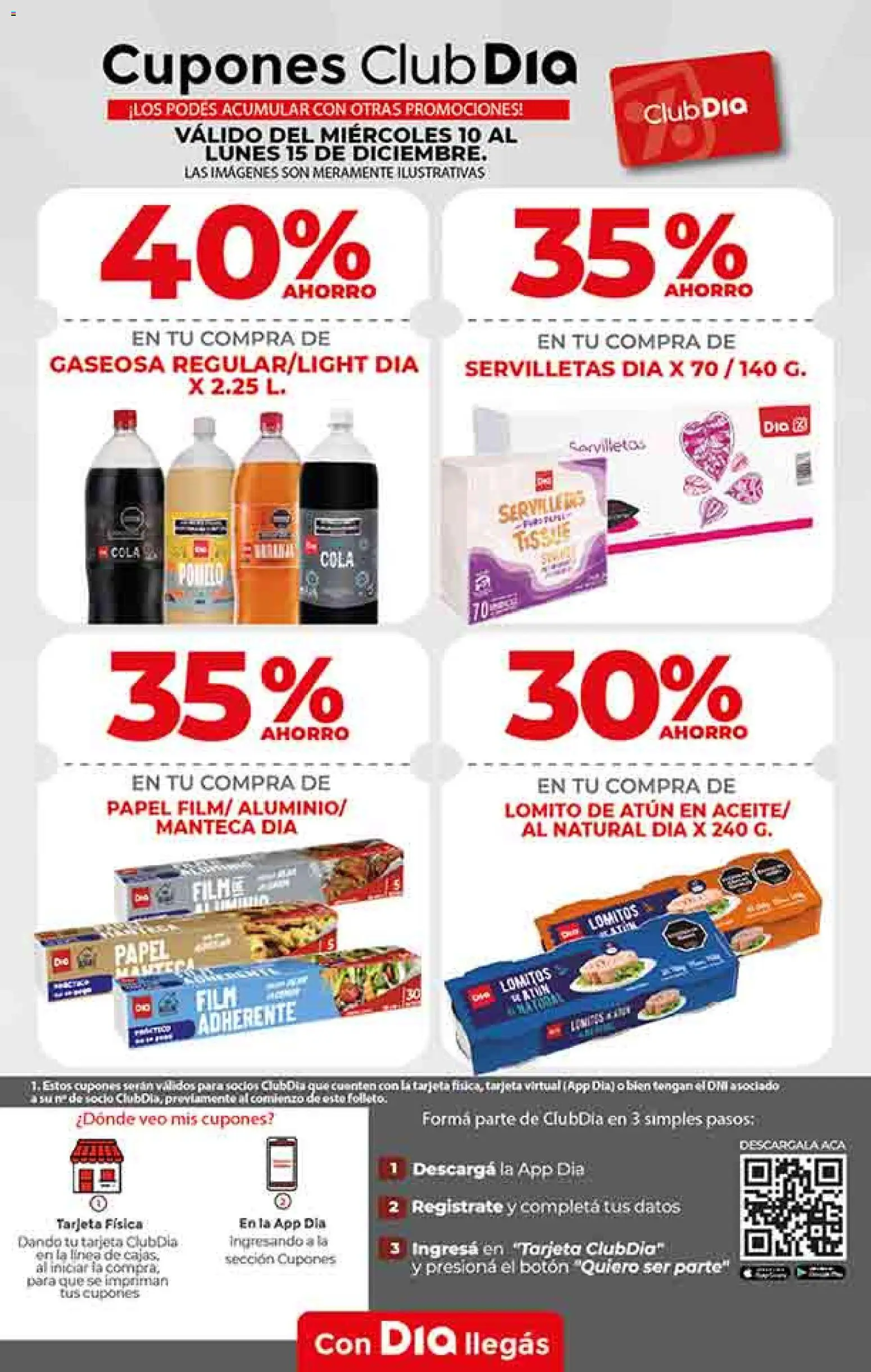 Supermercado DIA Ofertas │ válido desde el 10.12.2025 | Página: 8 | Productos: Servilletas, Gaseosa, Atún, Manteca