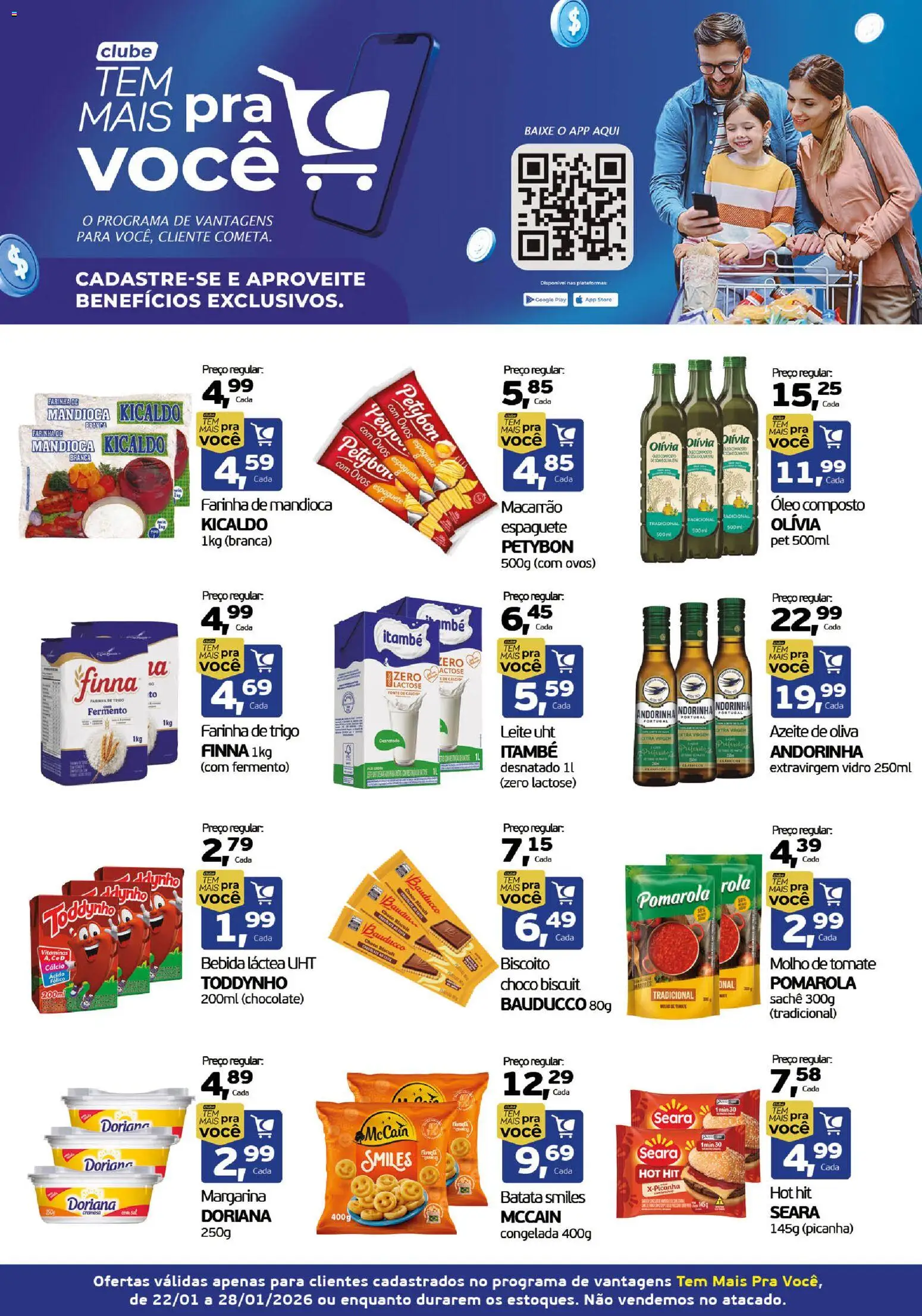 Cometa Supermercados Folheto - válido de 22.01.2026 | Página: 1 | Produtos: Biscoito, Óleo, Chocolate, Margarina