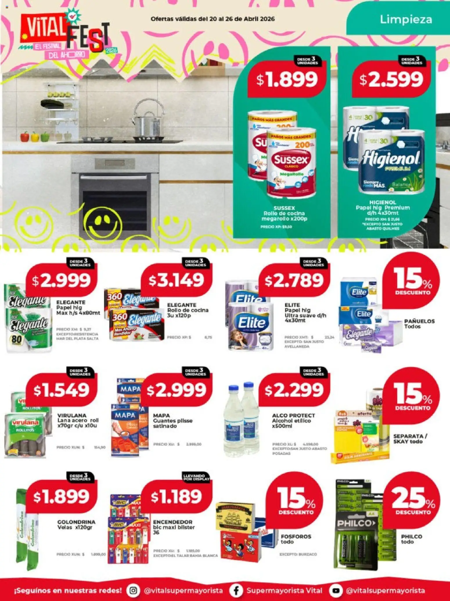 Vital - Ofertas │ válido desde el 20.04.2026 | Página: 9 | Productos: Fósforos, Encendedor, Cocina, Guantes