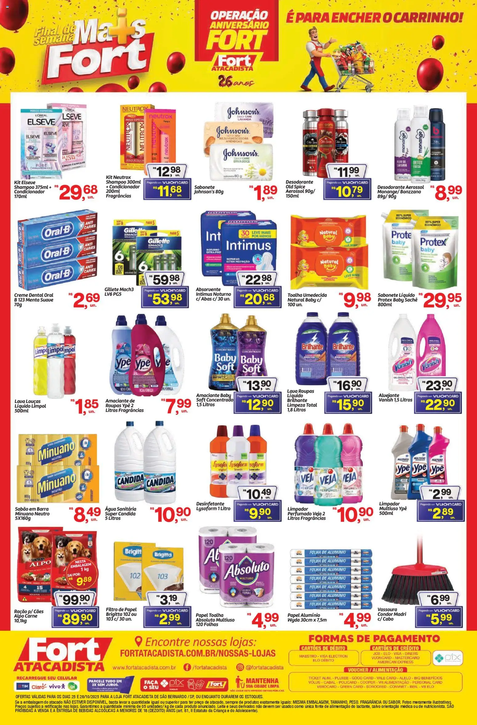 Fort Atacadista Folheto - válido de 25.10.2025 | Página: 4 | Produtos: Filtro de papel, Desodorante, Leite, Água sanitária