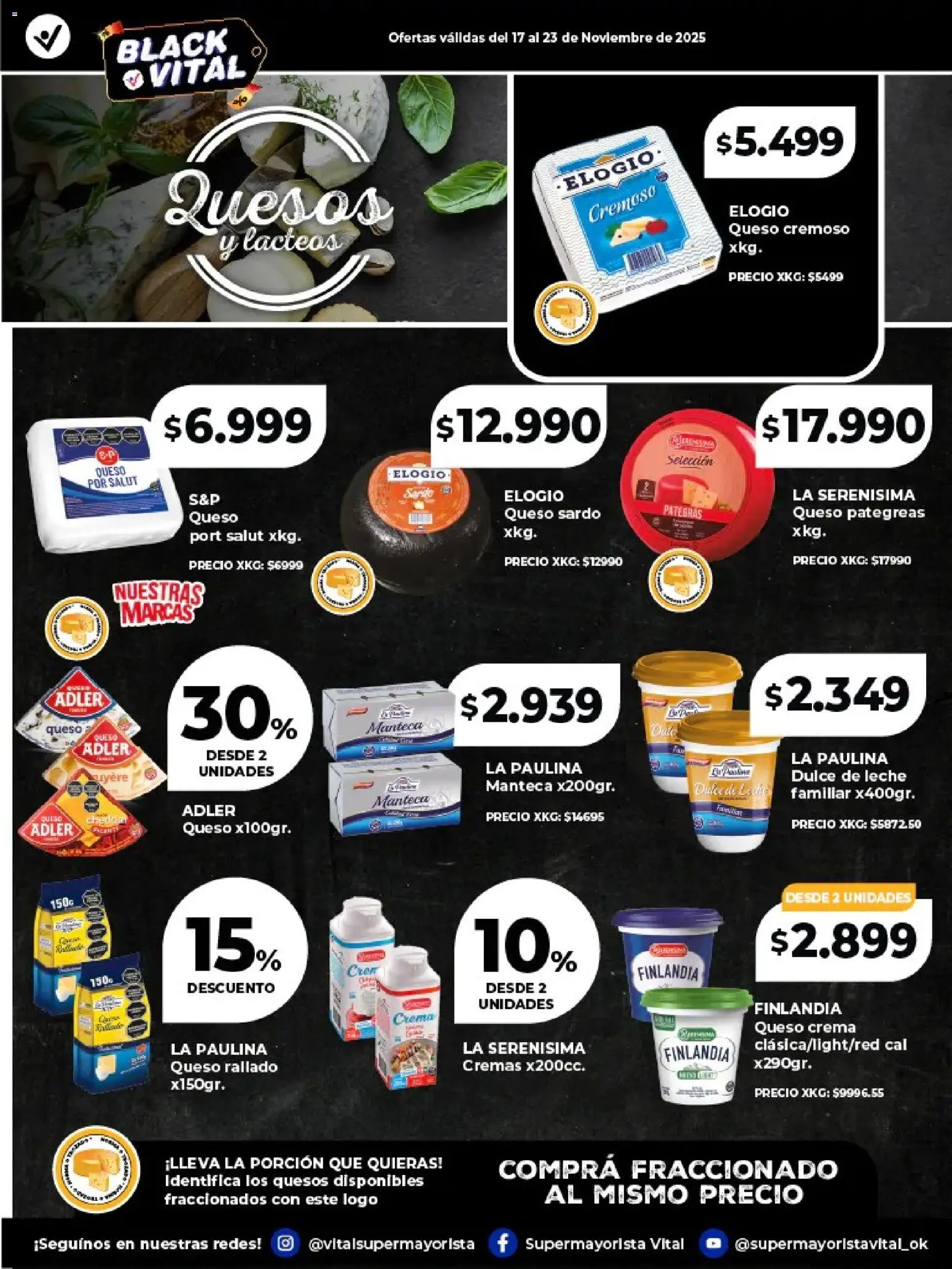 Vital - Especial de frescos - Abasto │ válido desde el 17.11.2025 | Página: 4 | Productos: Queso crema, Manteca, Queso, Crema