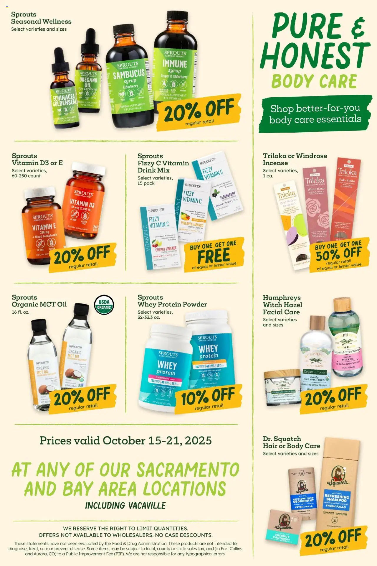 Sprouts Weekly Ad - valid from 15.10.2025 | Page: 11 | Products: Vitamin, Protein Powder, Ginger, Case
