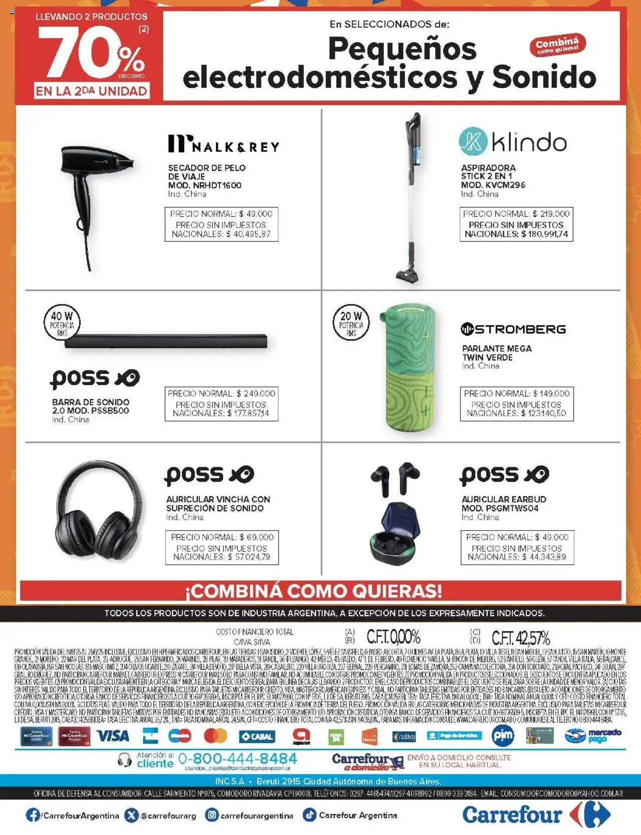Carrefour ofertas │ válido desde el 19.08.2025 | Página: 28 | Productos: Vincha, Aspiradora, Secador de pelo, Parlante