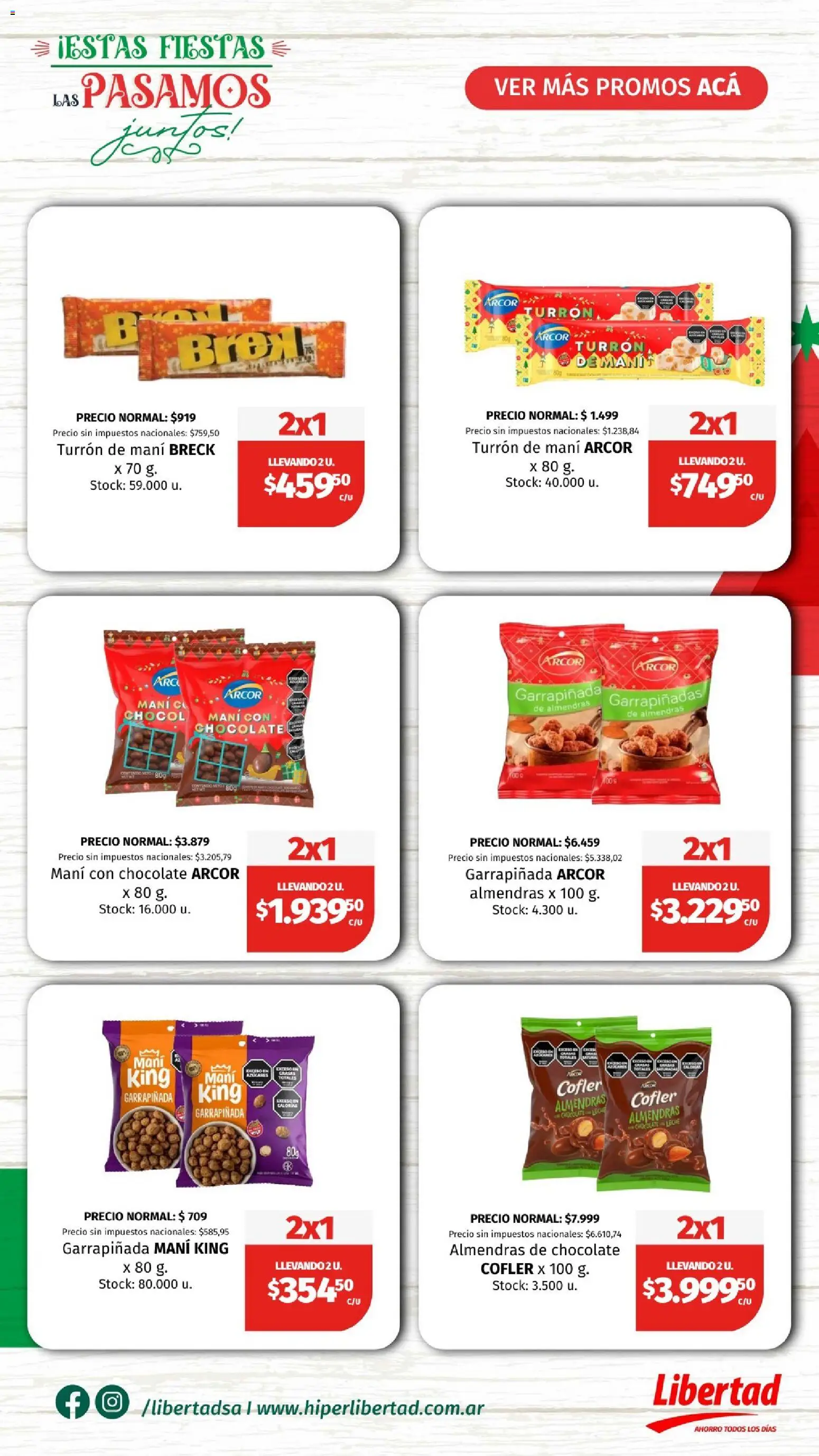 Hipermercado Libertad - Especial Mesa Navideña │ válido desde el 18.12.2025 | Página: 8 | Productos: Mani, Leche, Chocolate, Turrón