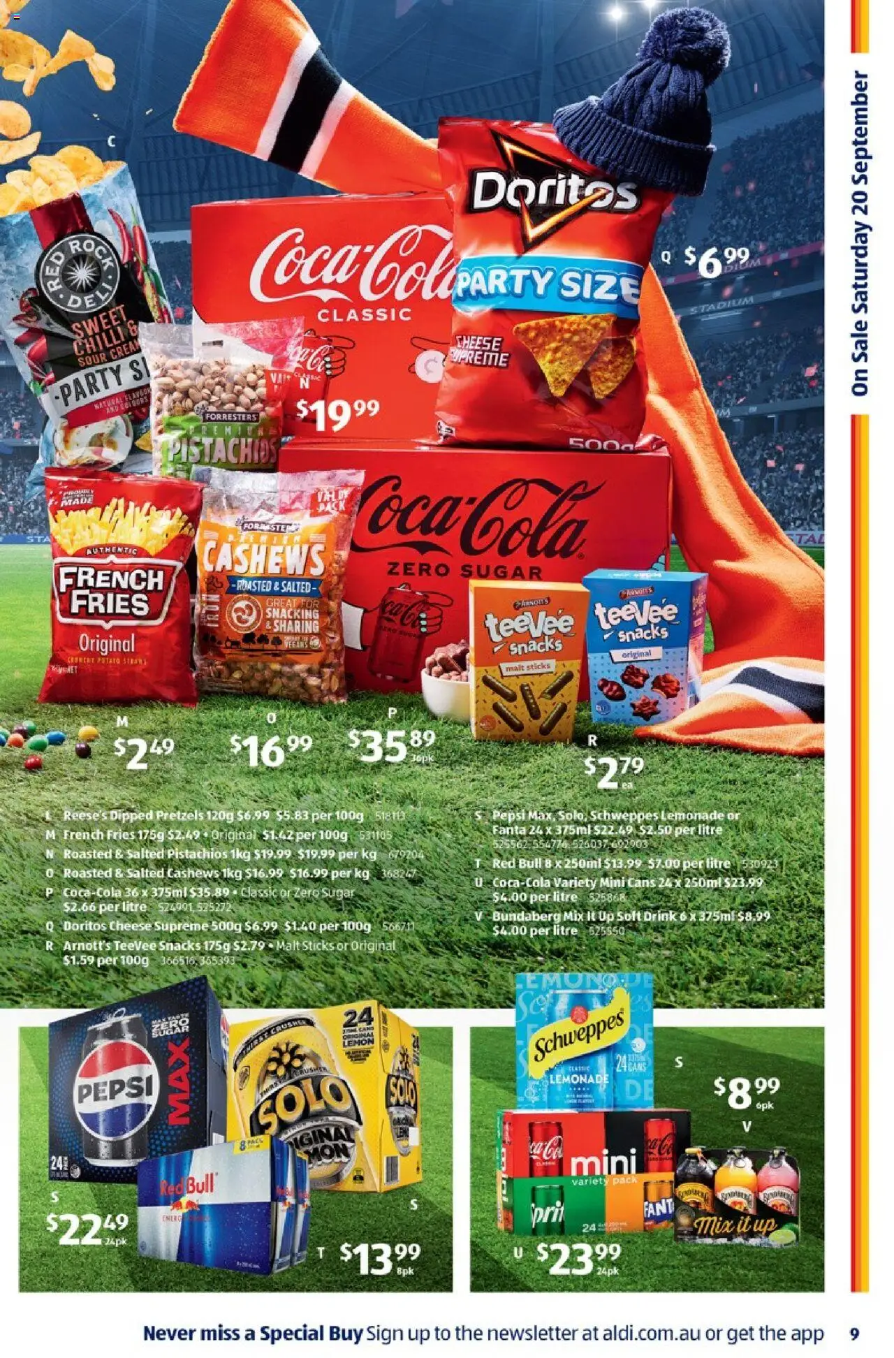 Aldi catalogue - valid from 17.09.2025 | Page: 9 | Products: Cheese, Cream, Pretzels, Sugar