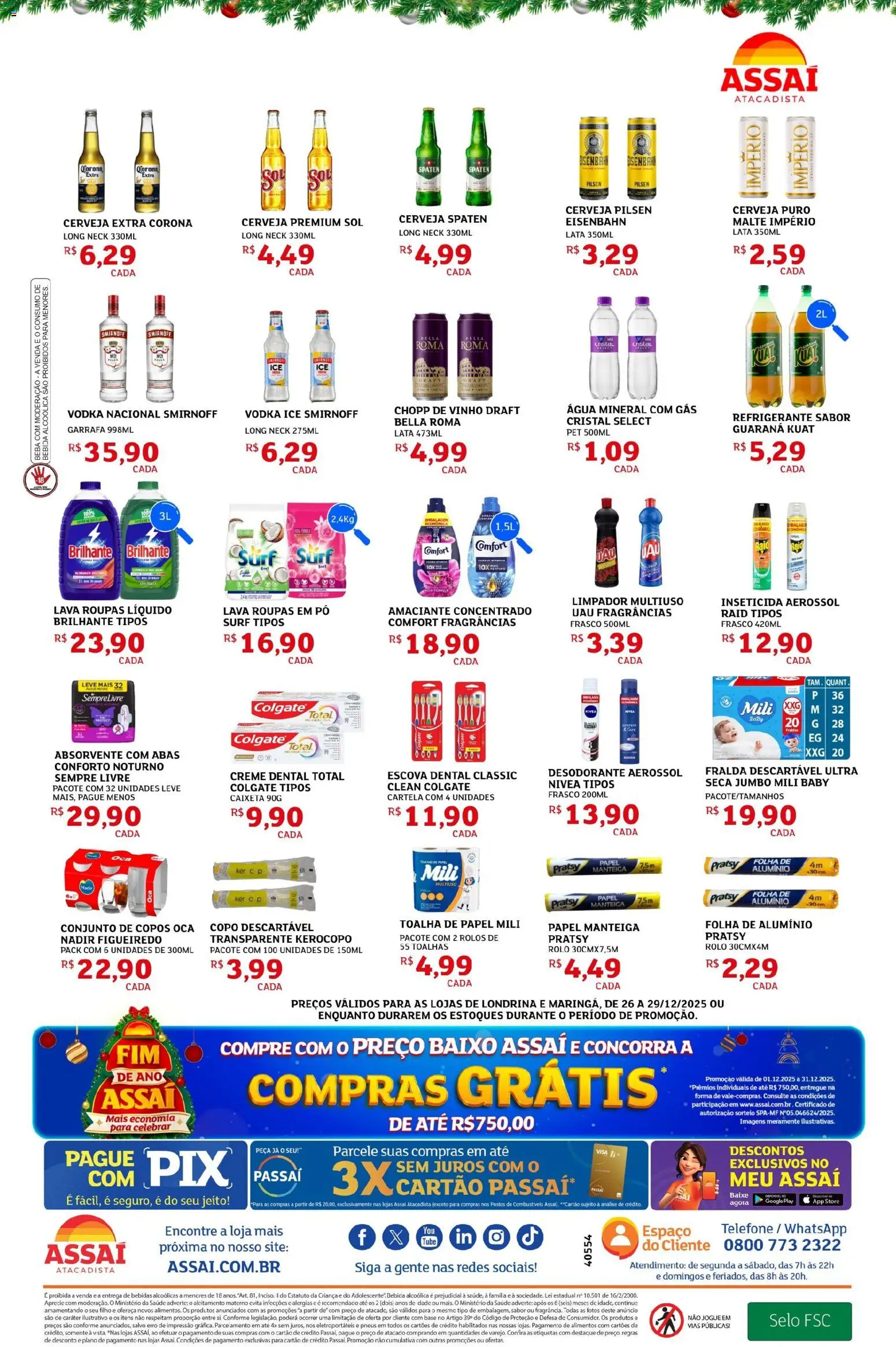 Assaí Atacadista Folheto - válido de 26.12.2025 | Página: 2 | Produtos: Desodorante, Bebida, Refrigerante, Telefone
