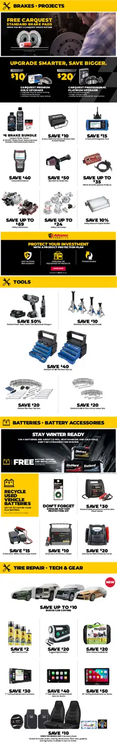 Preview of Advance Auto Parts weekly ads valid from 04.01.2026 | Page: 4 | Products: Battery, Pads, Starter, Air Intake
