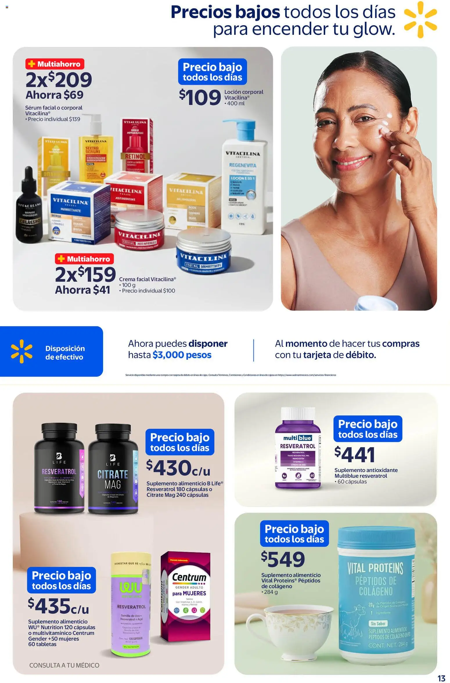Nuevas ofertas de Walmart válidas en toda la República Mexicana desde el 11.02.2026. ¡Encuentra las mejores ofertas en Walmart folleto! | Página: 13 | Productos: Serum, Crema, Loción, Uva
