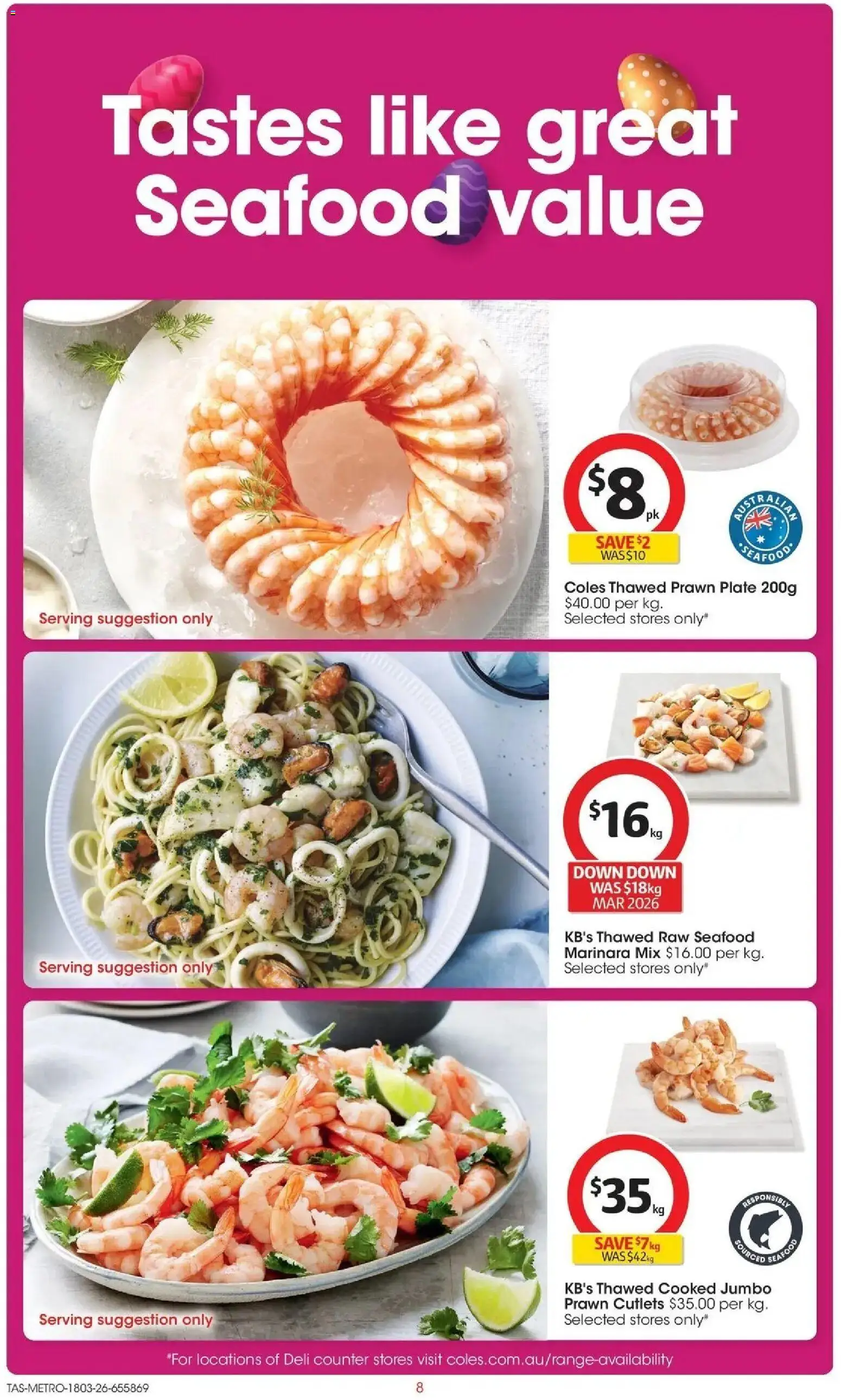 Coles catalogue - valid from 18.03.2026 | Page: 8 | Products: Seafood