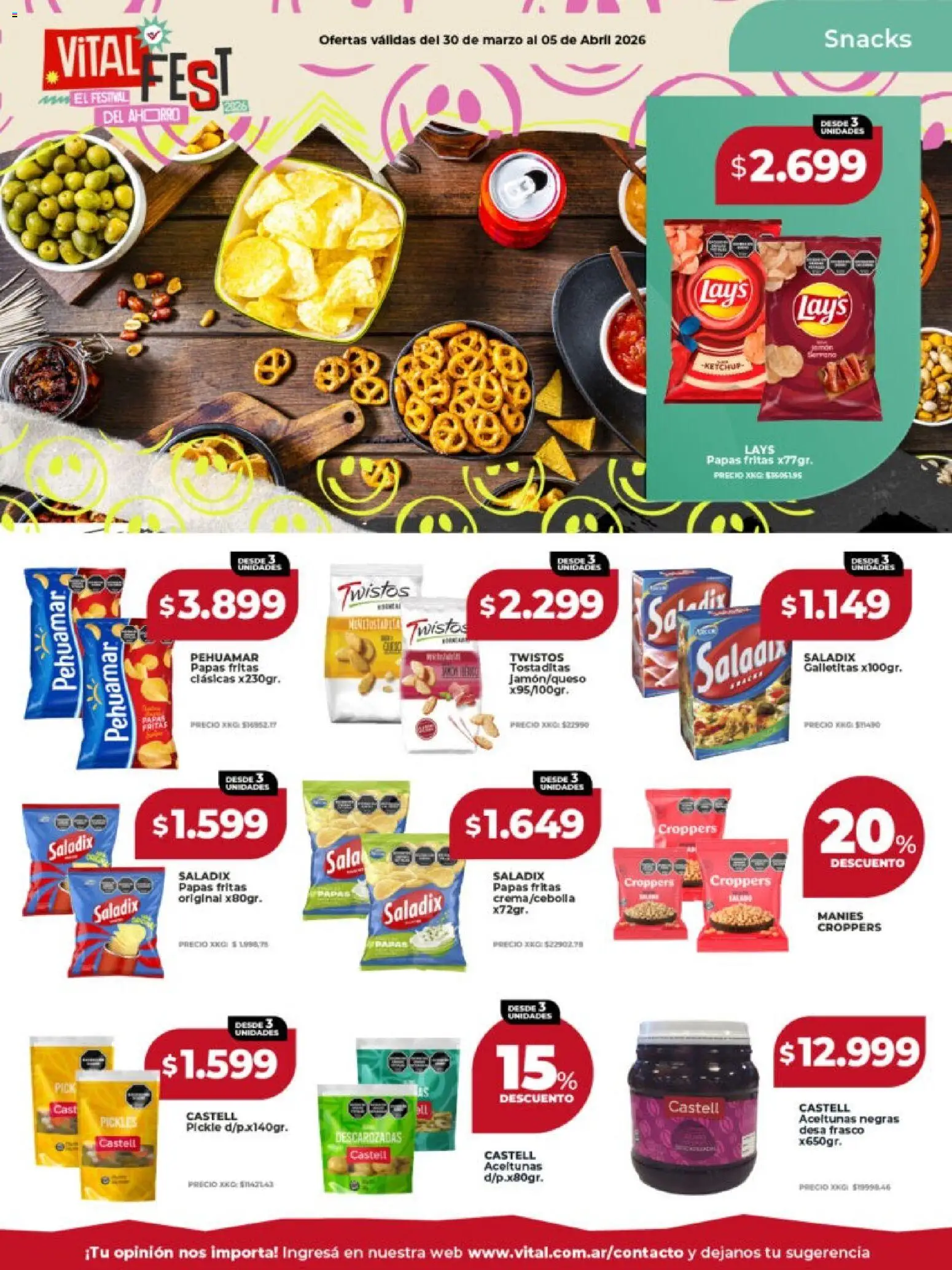 Vital -Ofertas - Laferrere  │ válido desde el 30.03.2026 | Página: 21 | Productos: Galletitas, Ketchup, Frasco, Papas fritas