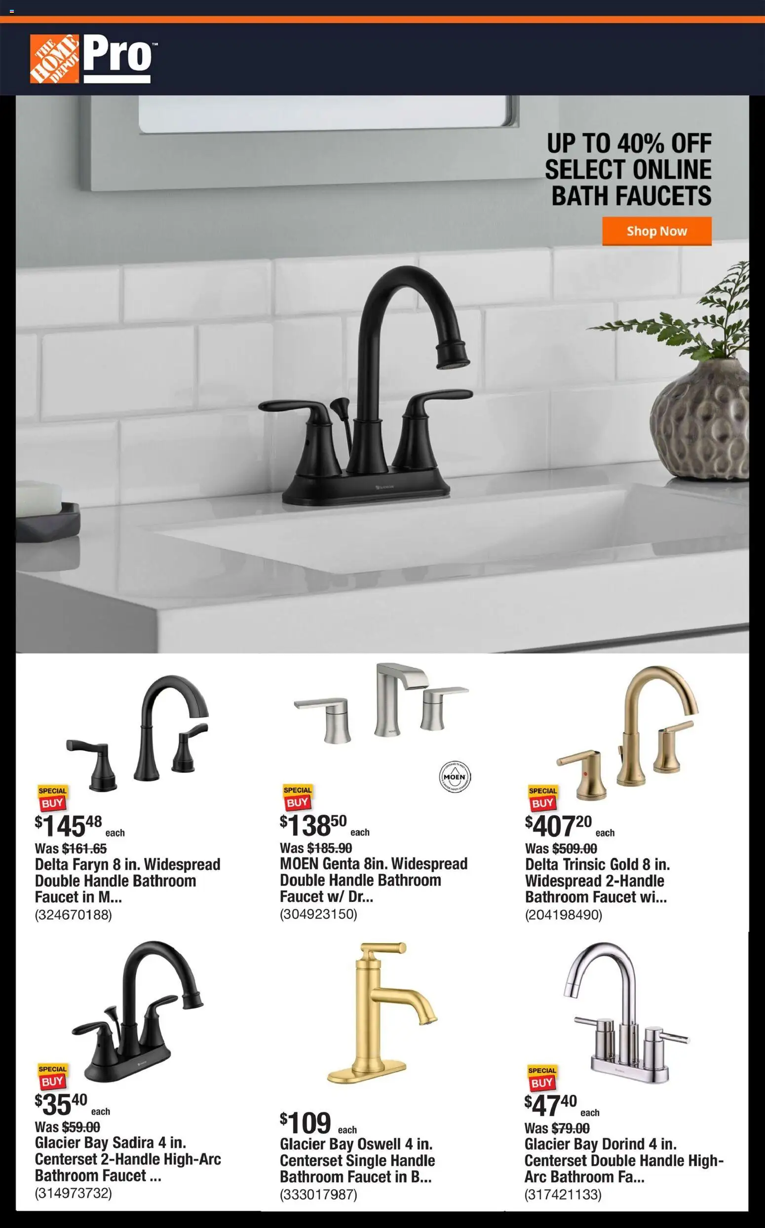 Home Depot Shop Pro Ad - CA - valid from 09.03.2026 | Page: 1 | Products: Bath