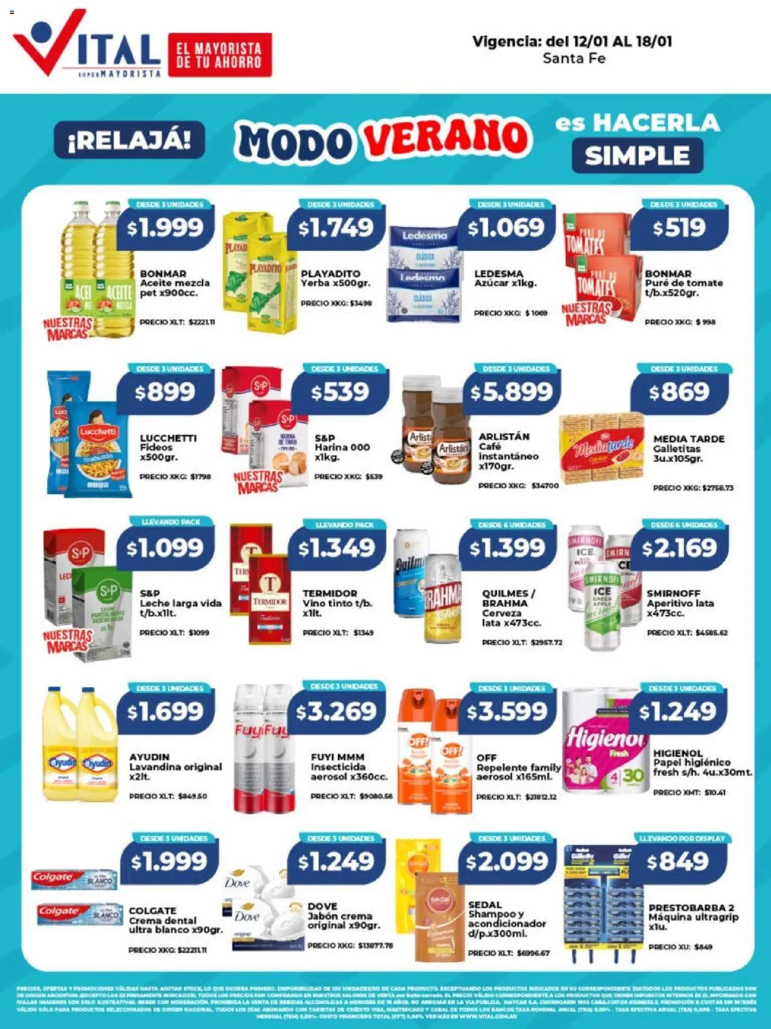 Vital - Ofertas - Santa Fe  │ válido desde el 12.01.2026 | Página: 1 | Productos: Yerba, Jabón, Pure de Tomate, Crema