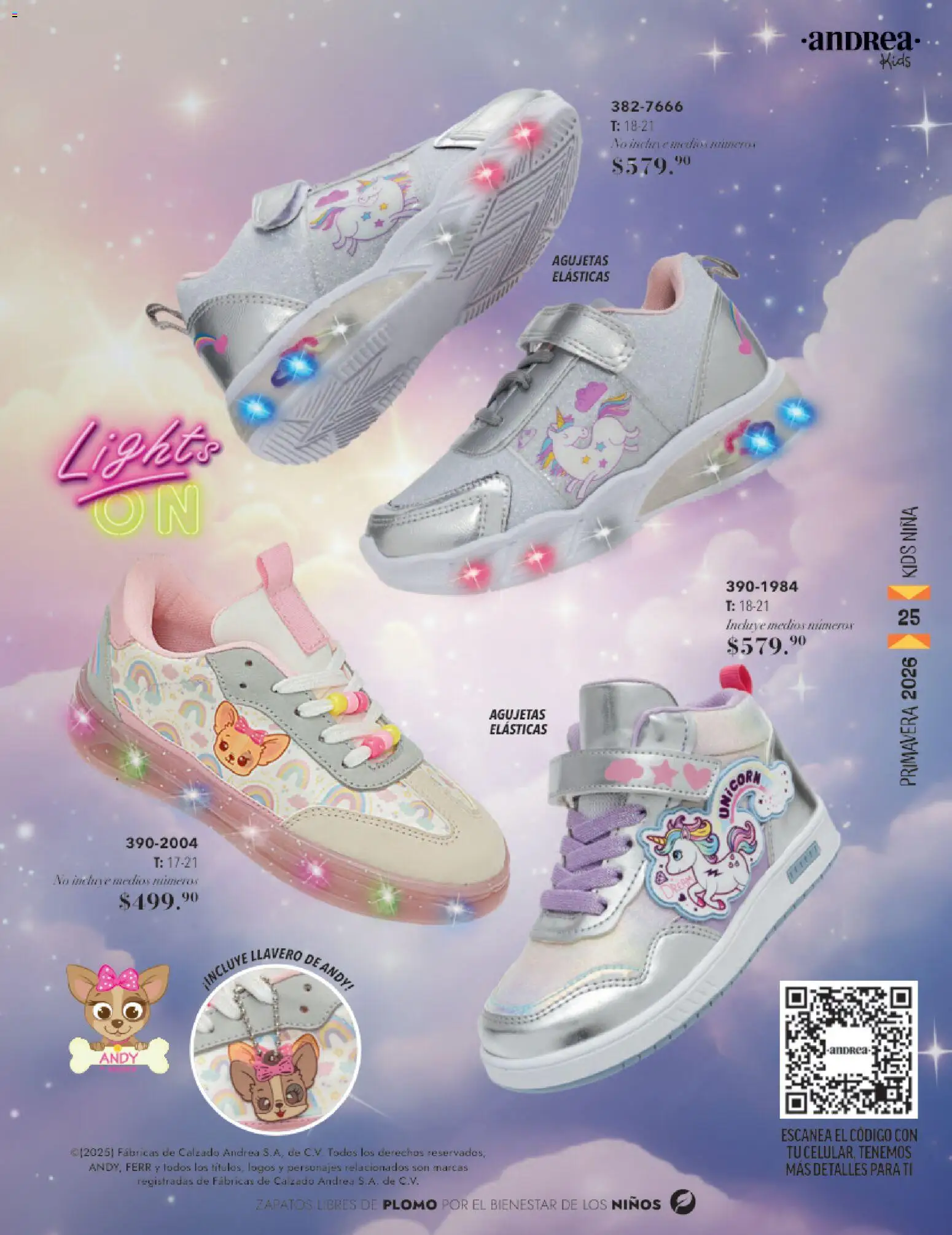 Nuevas ofertas de Andrea válidas en toda la República Mexicana desde el 25.01.2026. ¡Encuentra las mejores ofertas en Andrea catálogo Infantil! | Página: 25 | Productos: Llavero, Zapatos