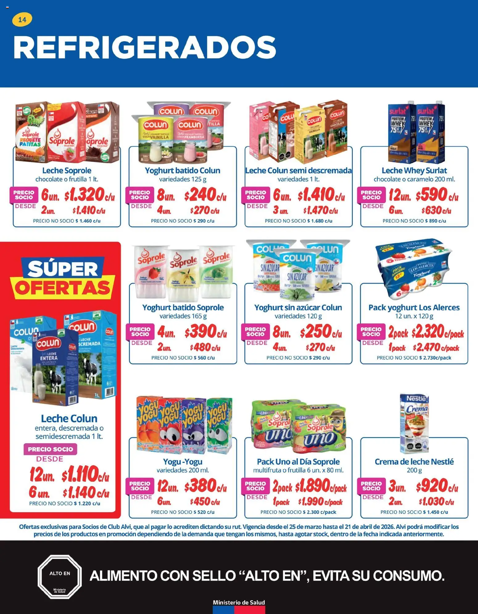 Alvi ofertas  │ válido desde el 25.03.2026 | Página: 14 | Productos: Leche, Frutilla, Crema de leche, Crema