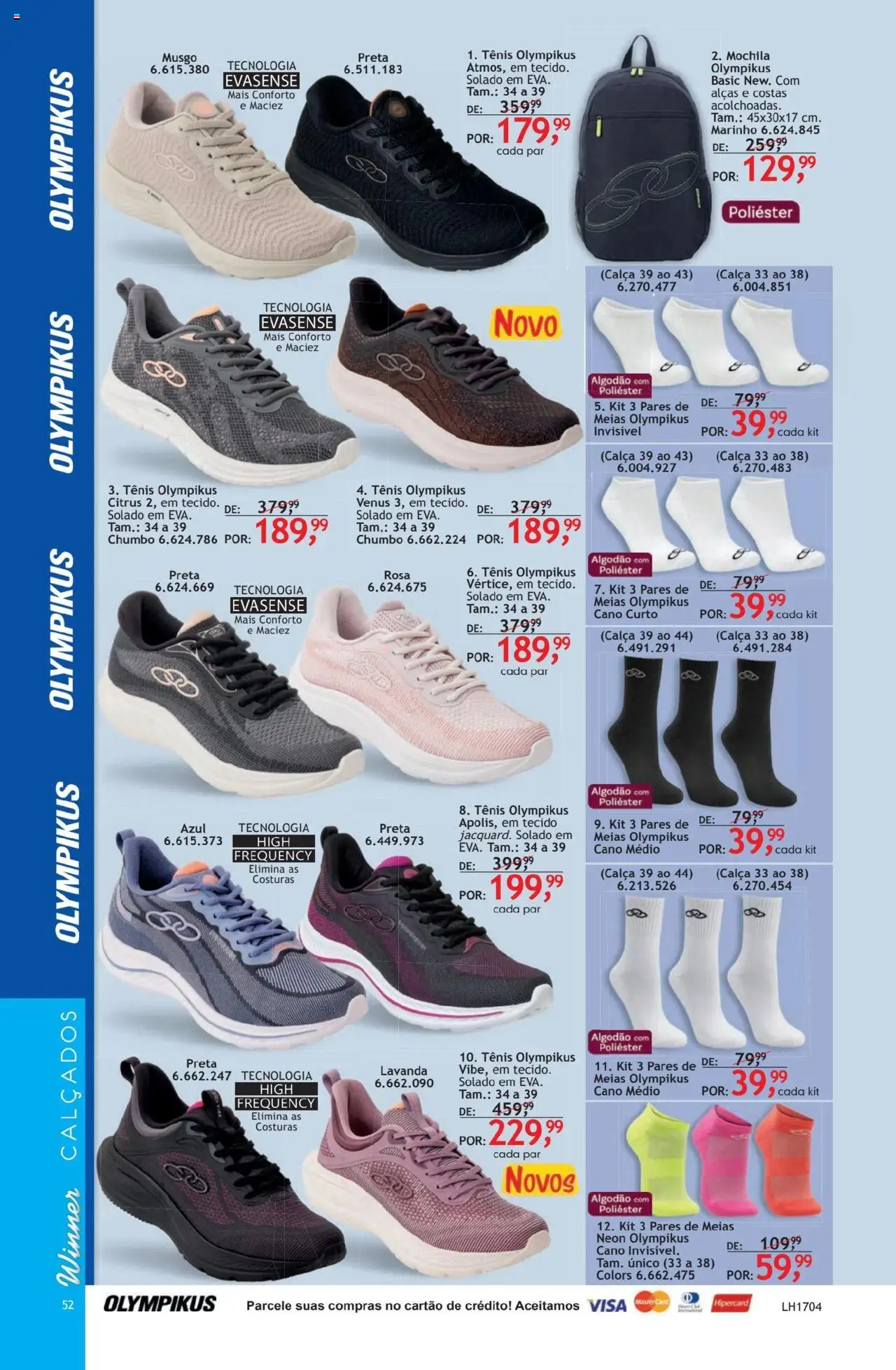 Quatro Estações Folheto - válido de 01.10.2025 | Página: 52 | Produtos: Tecido, Calça, Meias, Tênis