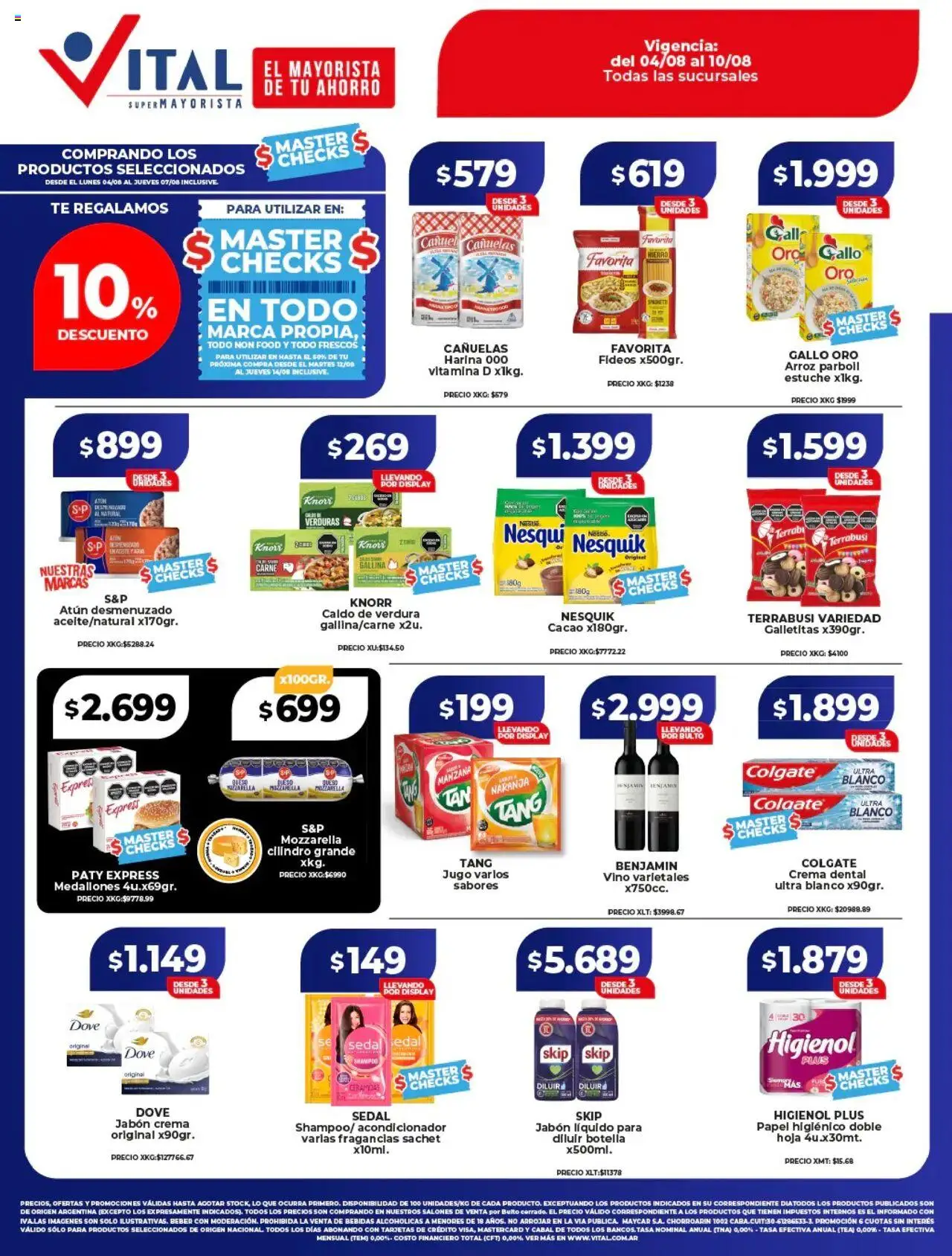 Vital - Ofertas │ válido desde el 04.08.2025 | Página: 1 | Productos: Botella, Galletitas, Estuche, Cacao