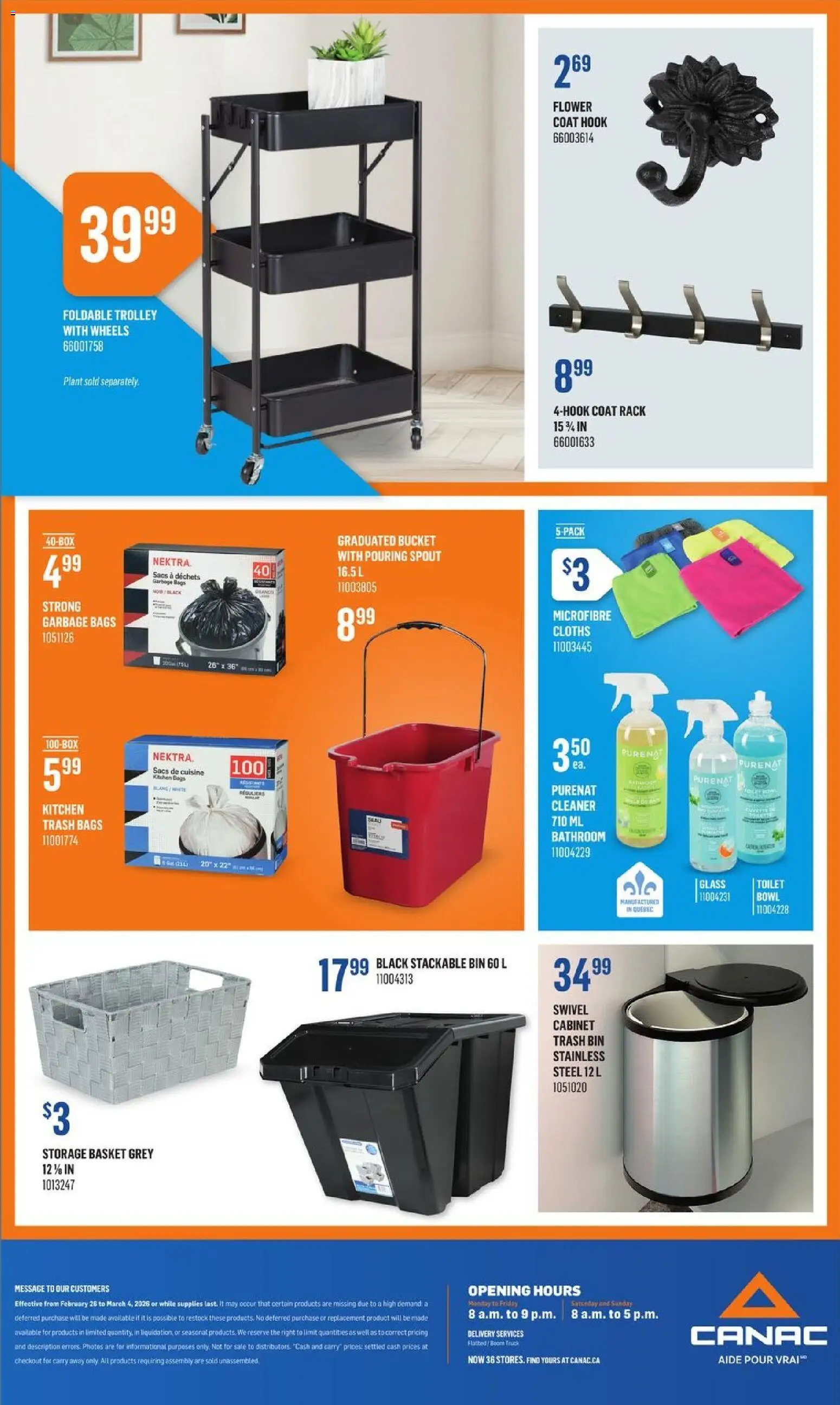 Canac flyer valid from 26.02.2026 | Page: 13 | Products: Cabinet, Basket, Coat