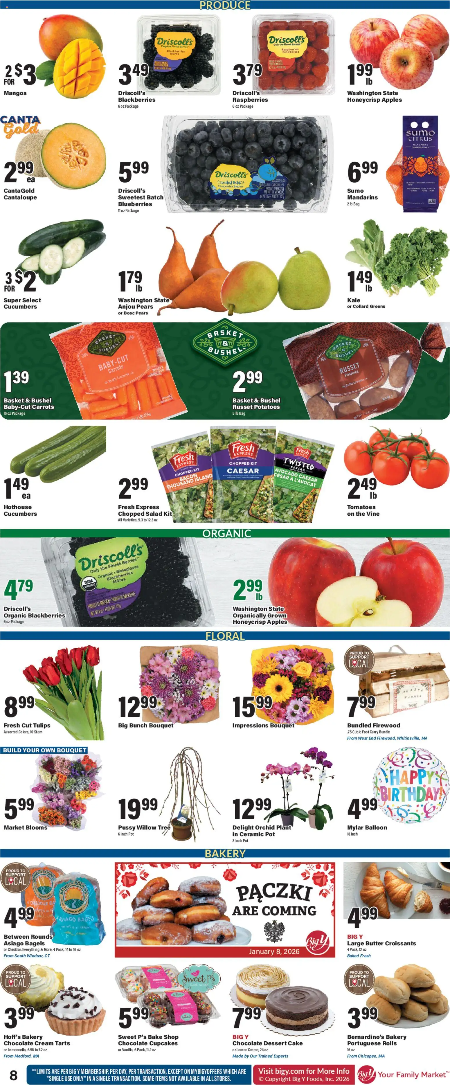 Big Y Weekly Ad - valid from 01.01.2026 | Page: 12 | Products: Bakery, Basket, Cream, Avocado