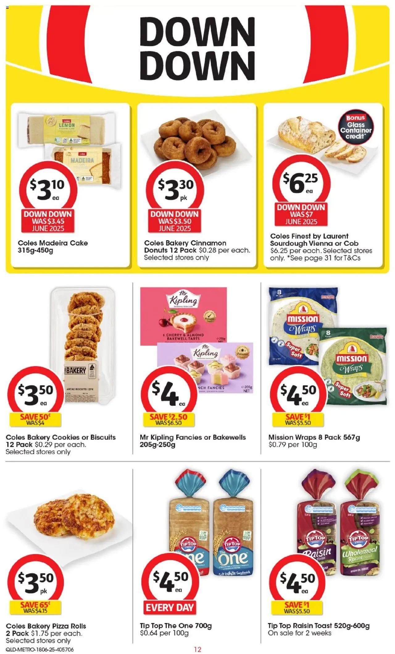Coles catalogue - valid from 18.06.2025 | Page: 12 | Products: Donuts, Biscuits, Salt, Bakery
