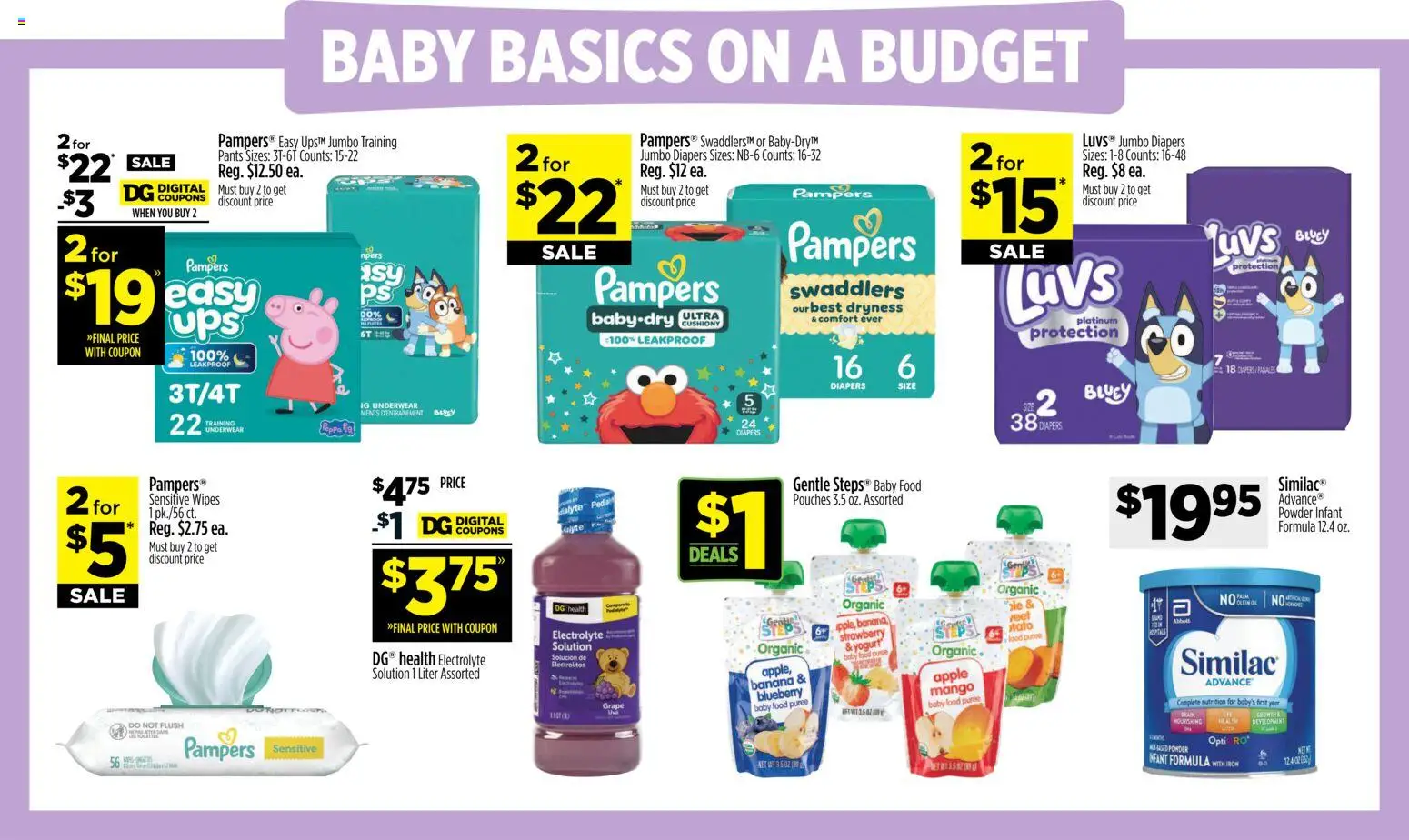 Dollar General Weekly Ad - valid from 05.04.2026 | Page: 12 | Products: Yogurt, Underwear, Baby food, Iron