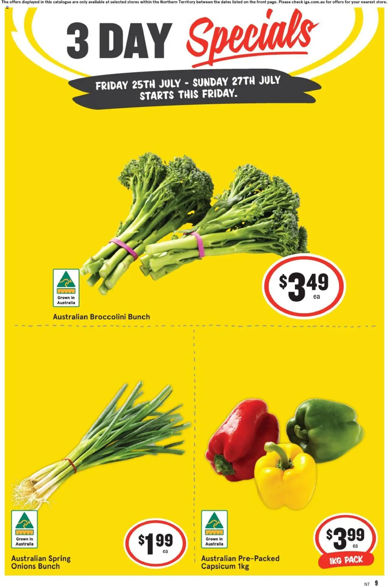 IGA catalogue - valid from 25.07.2025 | Page: 1 | Products: Capsicum, Onions