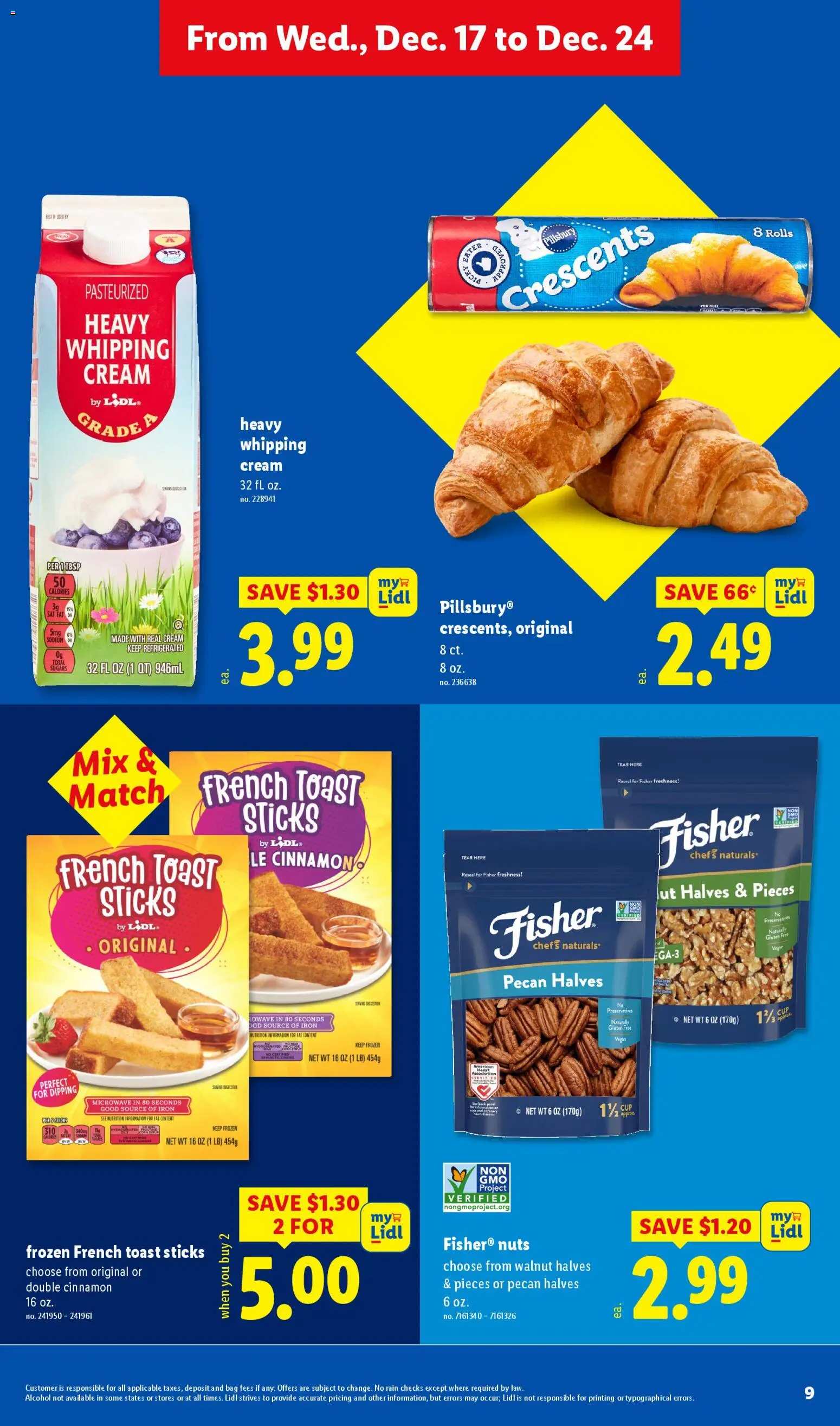 Lidl Weekly Ad - valid from 17.12.2025 | Page: 9 | Products: Nuts, Cream, Bag, Iron