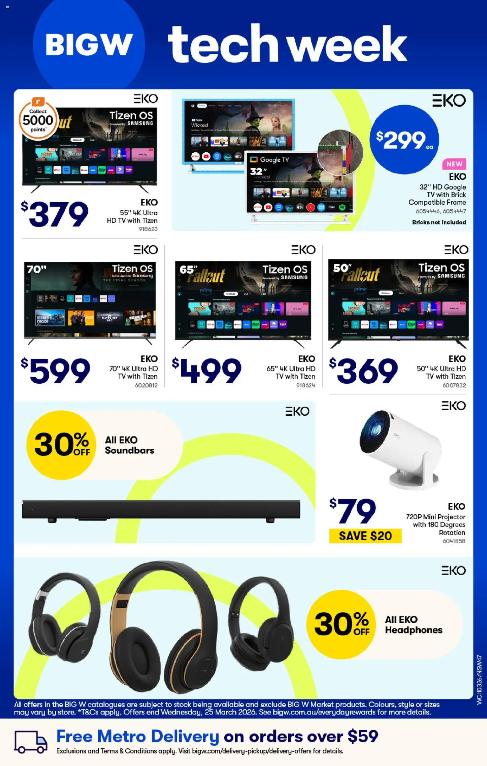 Big W catalogue - valid from 12.03.2026 | Page: 1 | Products: Tv, Headphones, Projector