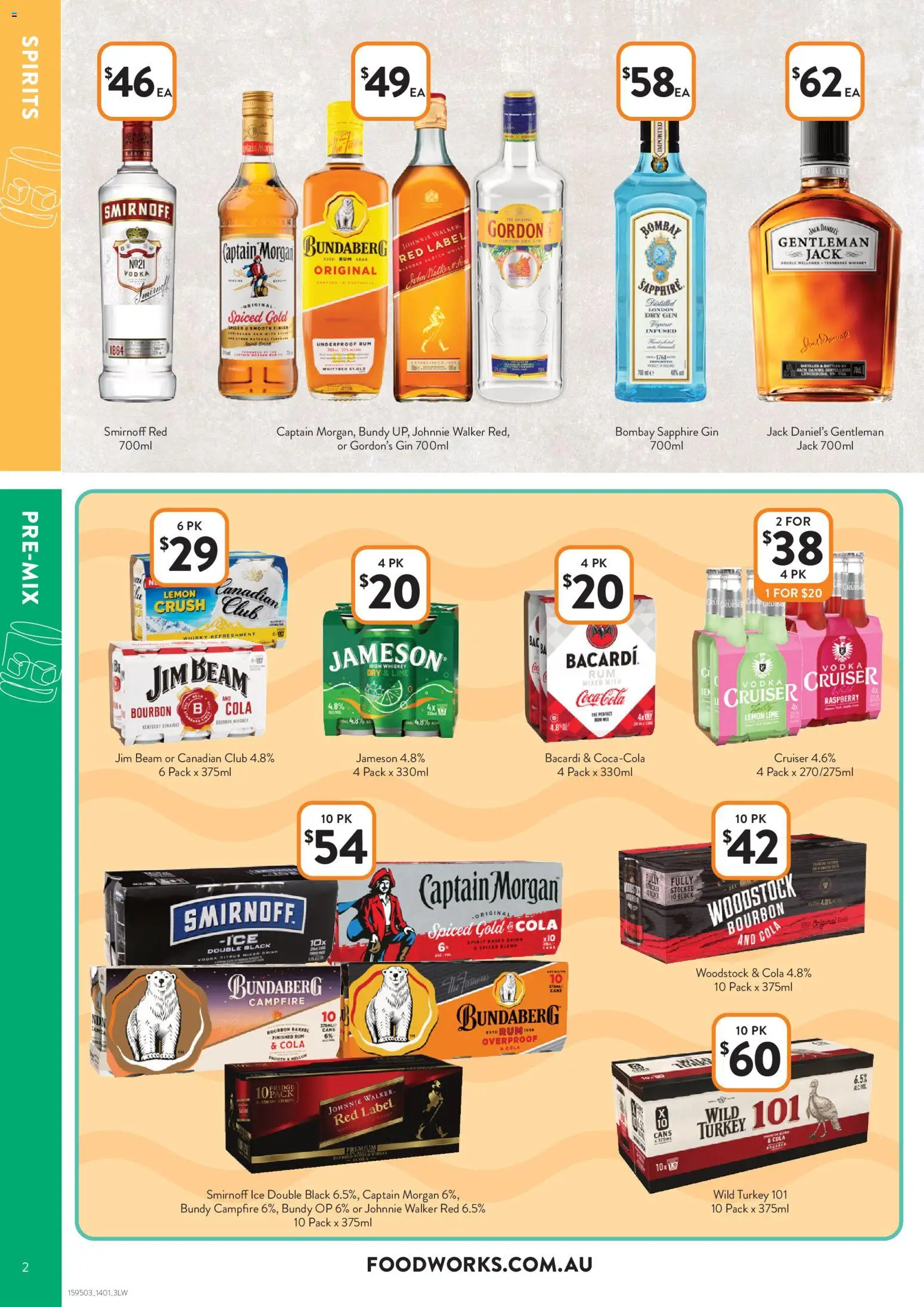 Foodworks catalogue - valid from 14.01.2026 | Page: 2 | Products: Vodka, Rum, Lemon, Raspberry