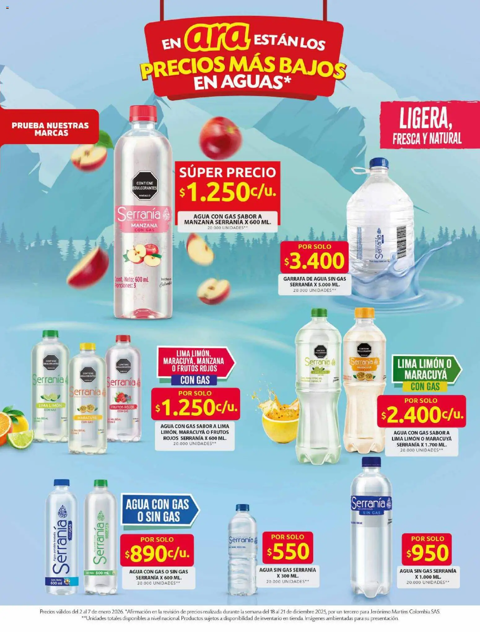 Ara revista - valida desde el 02.01.2026 | Página: 3 | Productos: Agua, Limón, Manzana, Maracuyá
