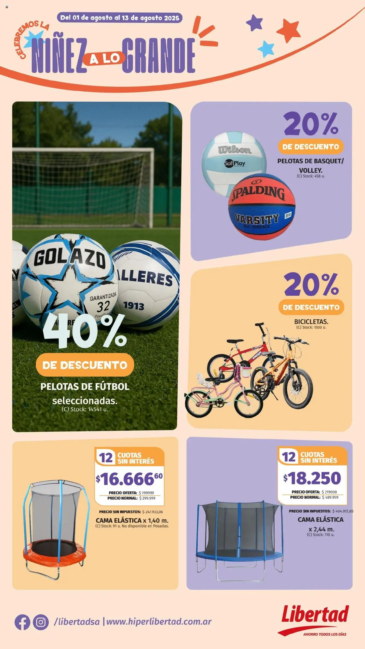 Hipermercado Libertad - Celebremos la niñez a lo grande │ válido desde el 01.08.2025 | Página: 3 | Productos: Cama elástica, Cama