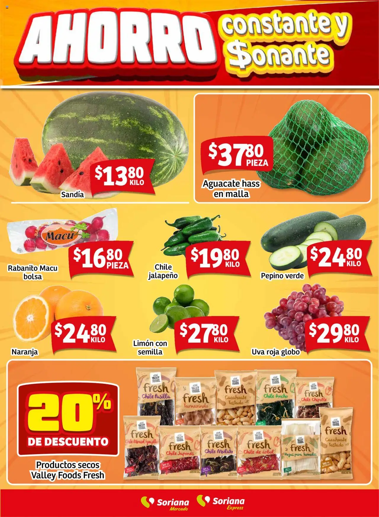 Nuevas ofertas de Soriana válidas en toda la República Mexicana desde el 12.09.2025. ¡Encuentra las mejores ofertas en Soriana - Fin de Semana Mercado: Tamaulipas! | Página: 2 | Productos: Sandía, Cacahuate, Bolsa, Aguacate