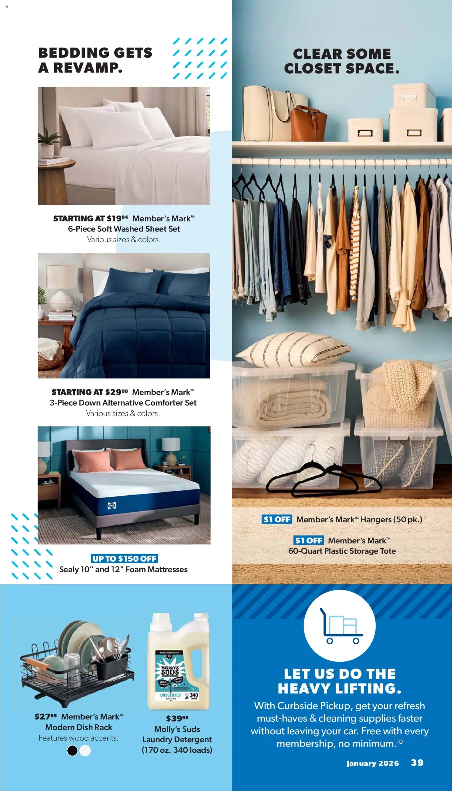 Sam's Club Instant Savings Book January - valid from 02.01.2026 | Page: 39 | Products: Detergent, Closet, Comforter, Sheet