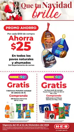 Vista previa de H-E-B folleto Que tu Navidad, nuevo folleto de la tienda, válido en México a partir del 23.12.2025