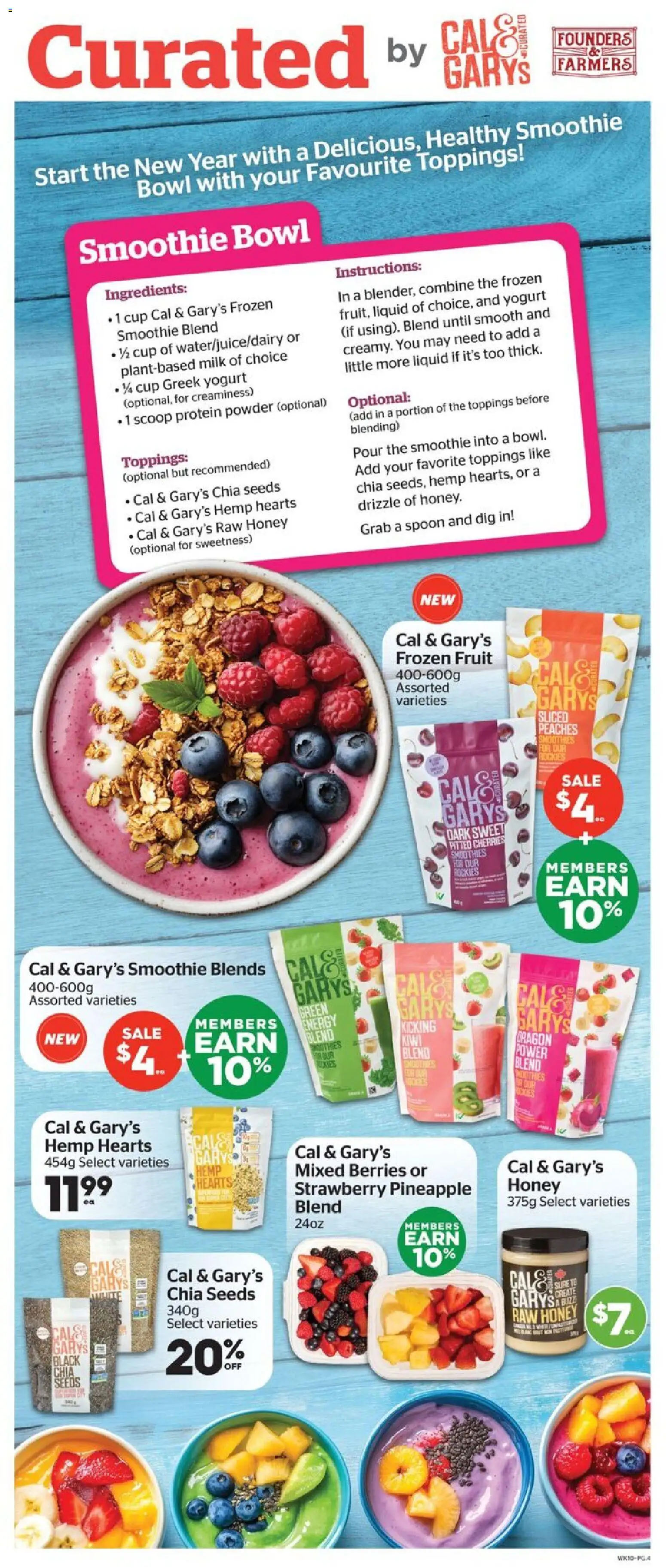 Calgary Co-op flyer valid from 08.01.2026 | Page: 4 | Products: Pineapple, Kiwi, Powder, Milk