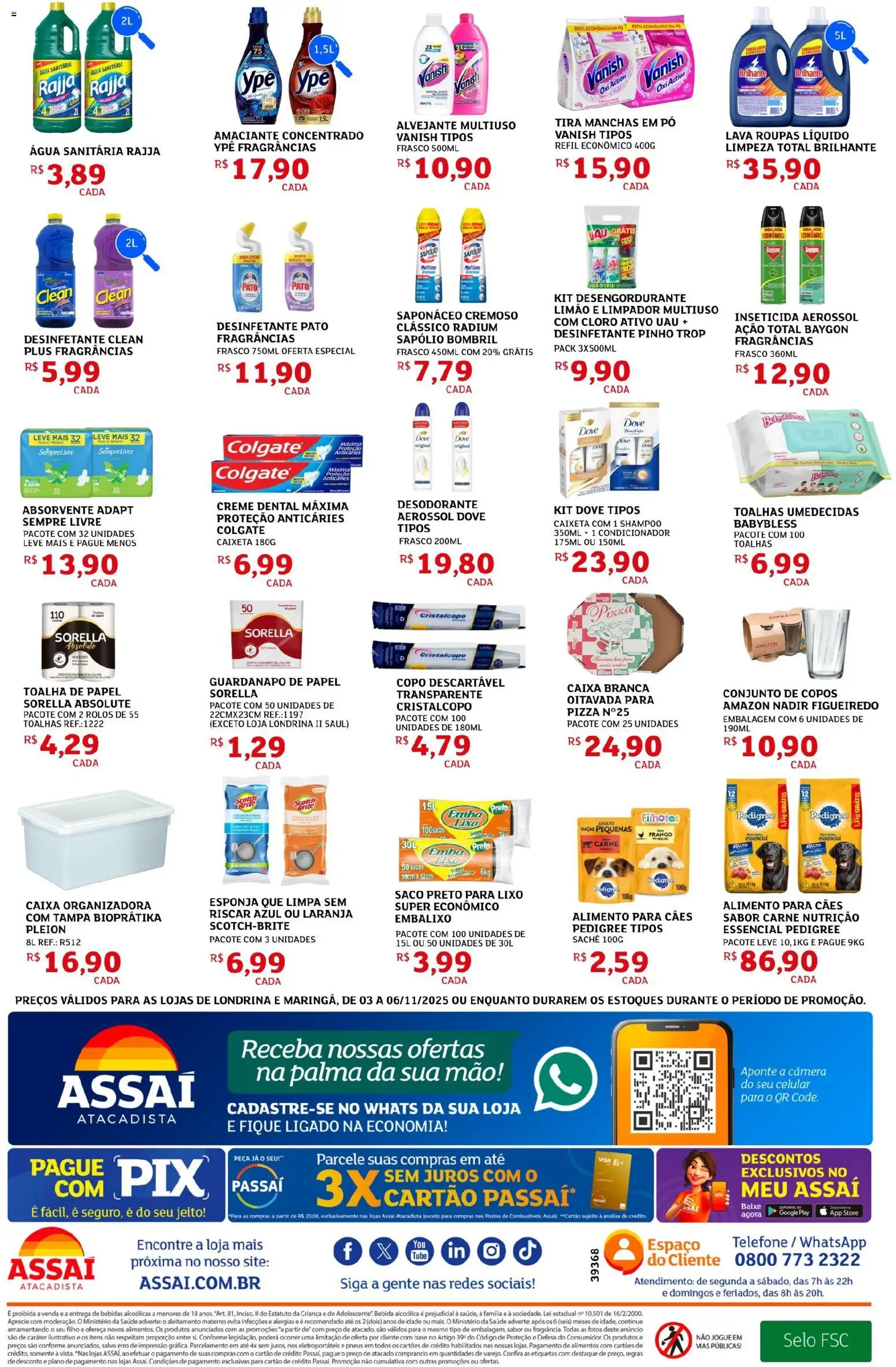 Assaí Atacadista Folheto - válido de 03.11.2025 | Página: 4 | Produtos: Saponáceo, Câmera, Desinfetante, Guardanapo