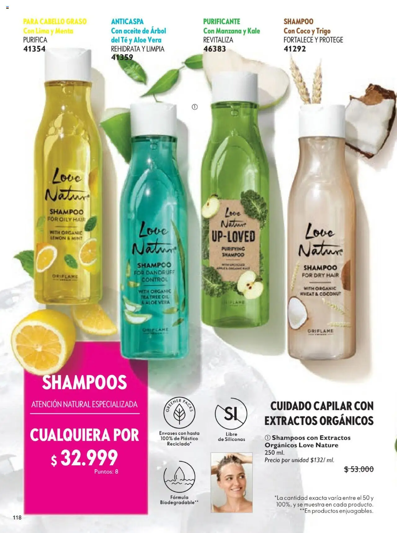Oriflame revista - valida desde el 12.07.2025 | Página: 118 | Productos: Té, Shampoo, Manzana, Loción tonificante