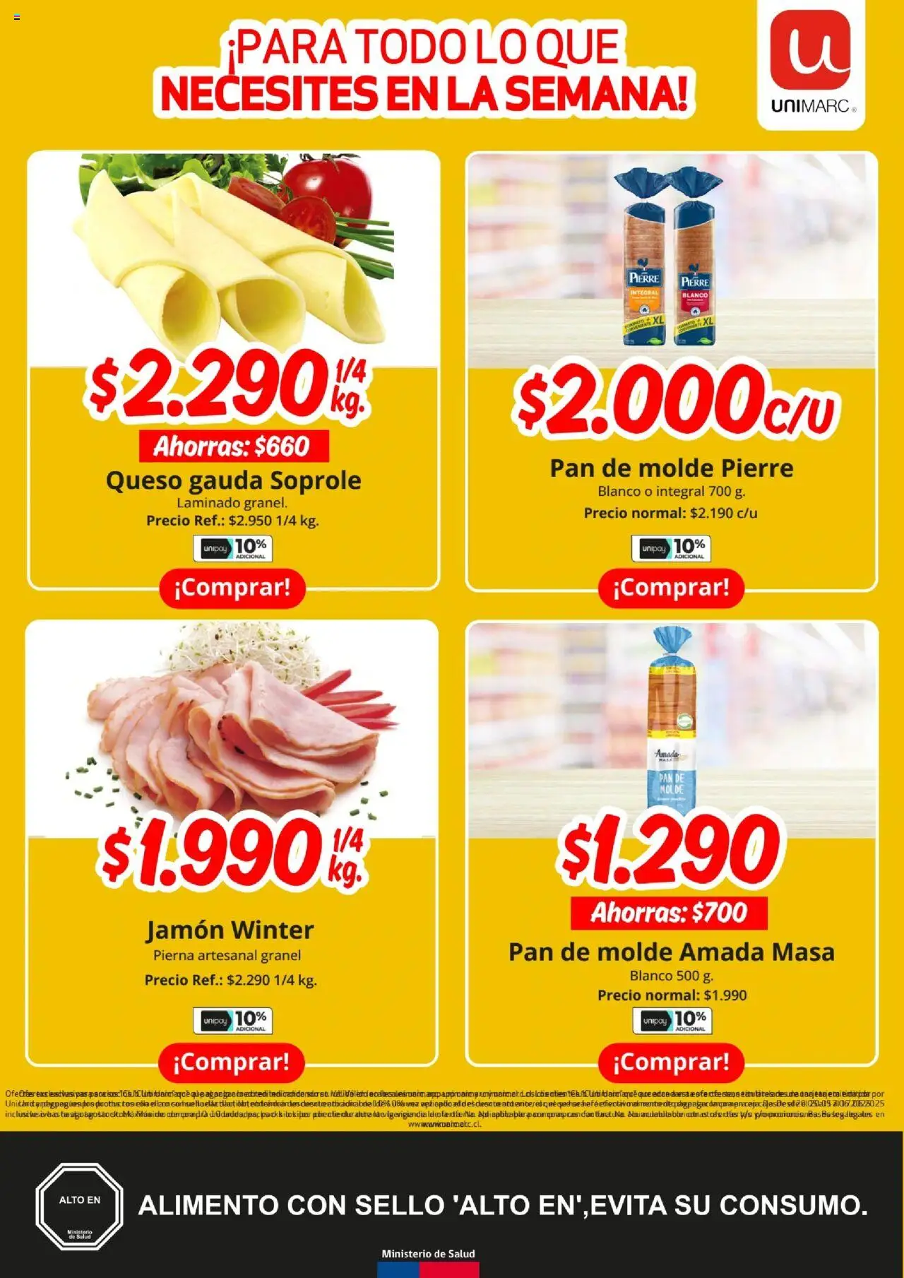 Unimarc Ofertas │ válido desde el 30.05.2025 | Página: 5 | Productos: Molde, Queso, Pan, Jamón