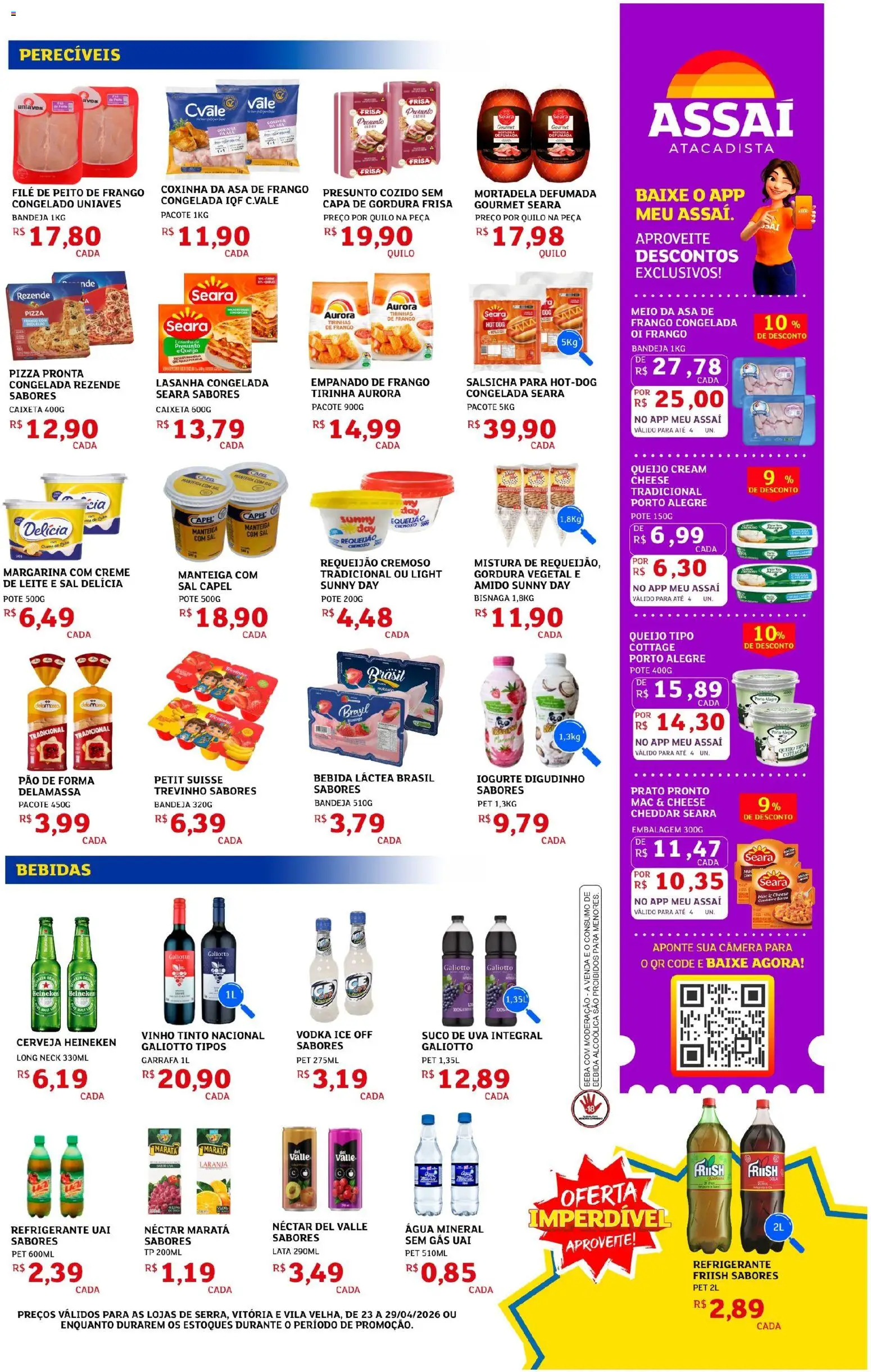 Assaí Atacadista Folheto - válido de 24.04.2026 | Página: 3 | Produtos: Vinho, Cerveja Heineken, Heineken, Bandeja