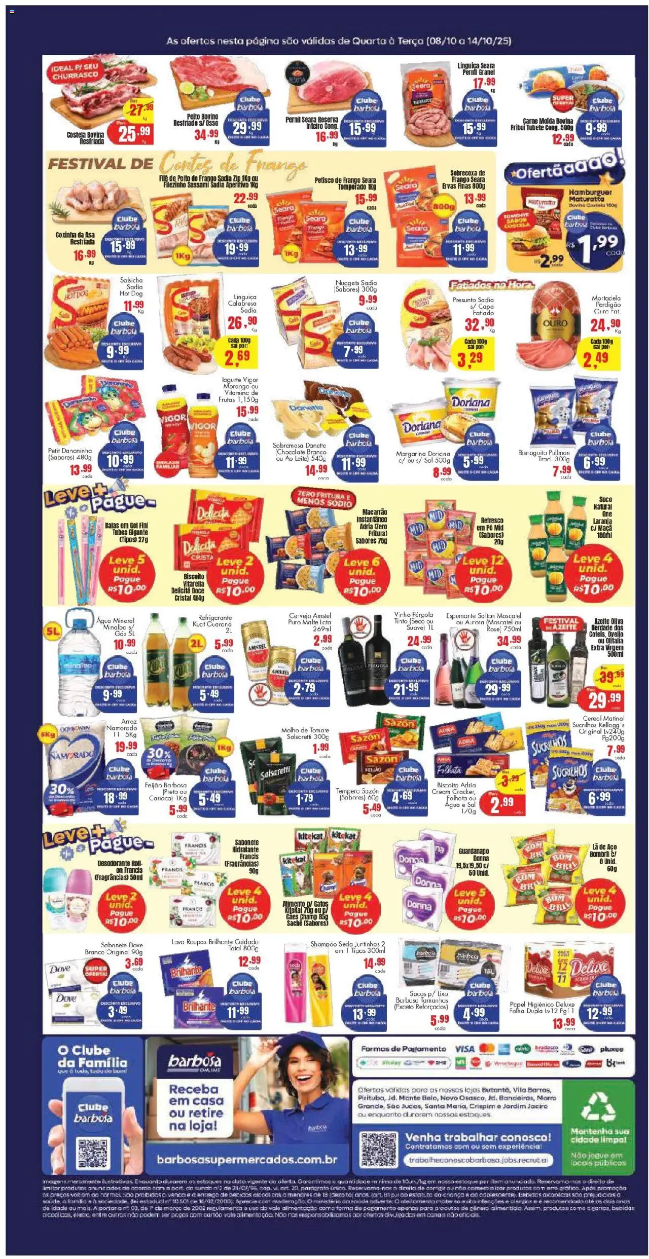 Barbosa Supermercados Folheto - válido de 08.10.2025 | Página: 2 | Produtos: Pó, Doriana, Salsicha, Cerveja